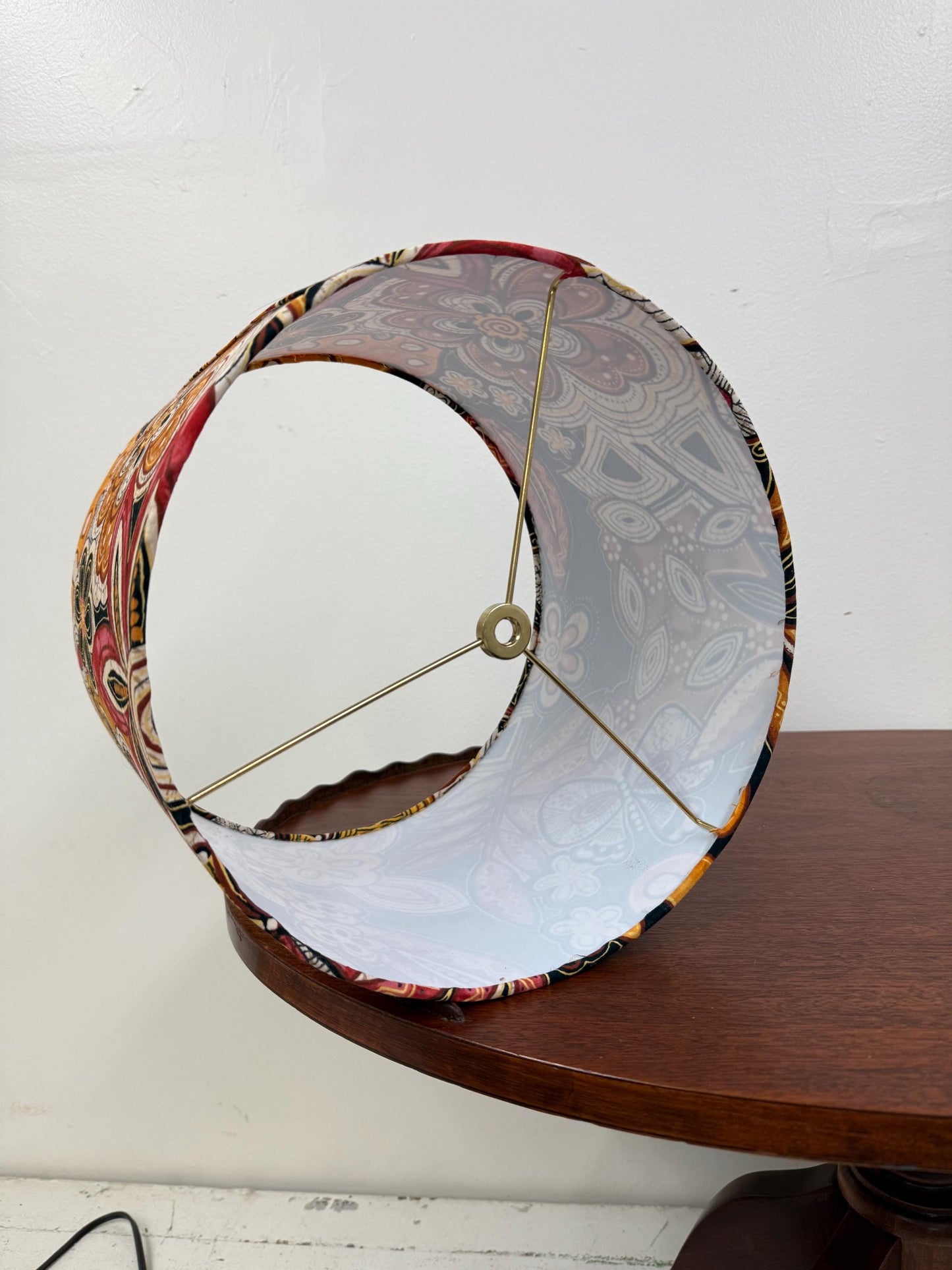 Handmade Large and Bold Floral Print 12” Drum Lampshade