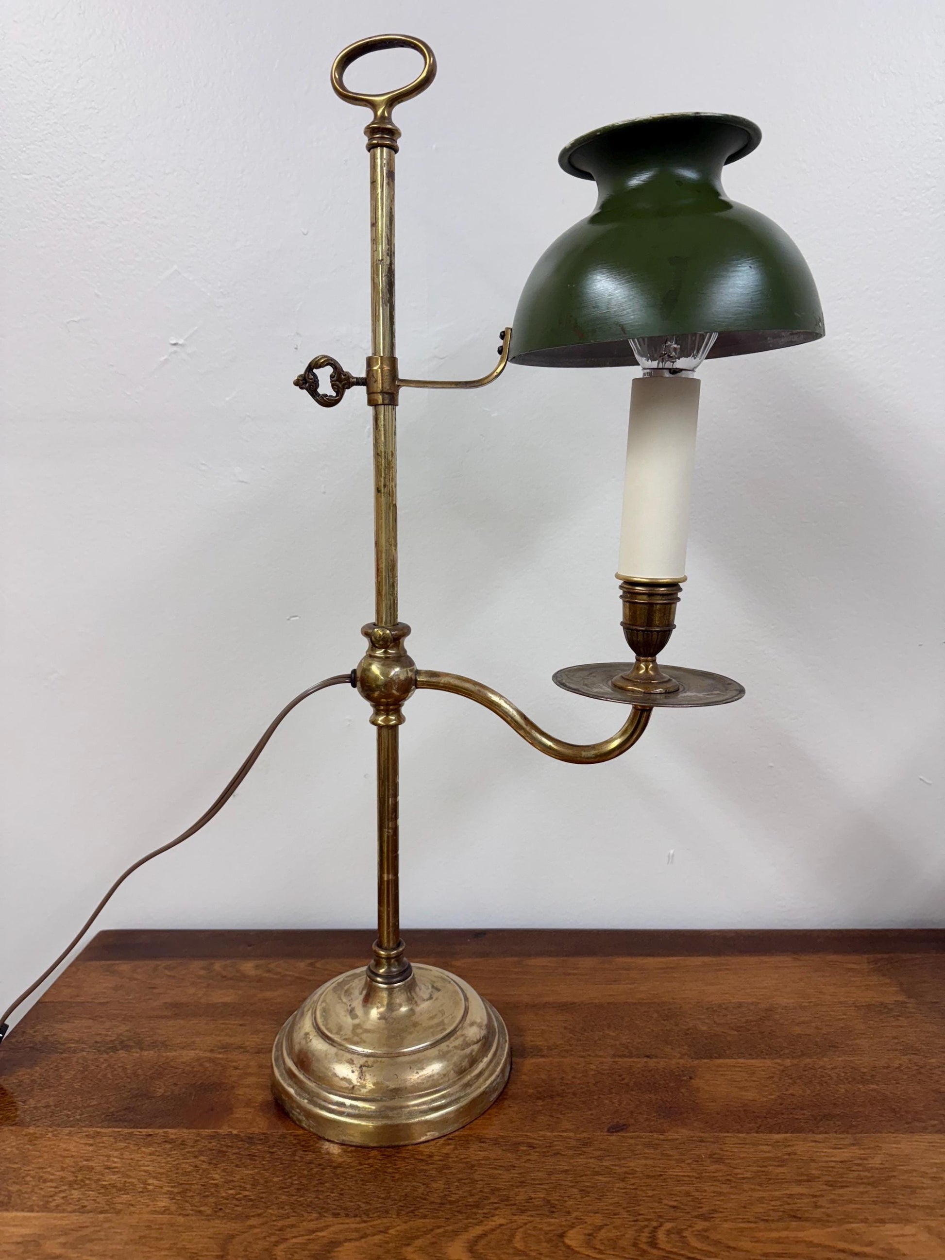 Refurbished Vintage Brass Student Lamp