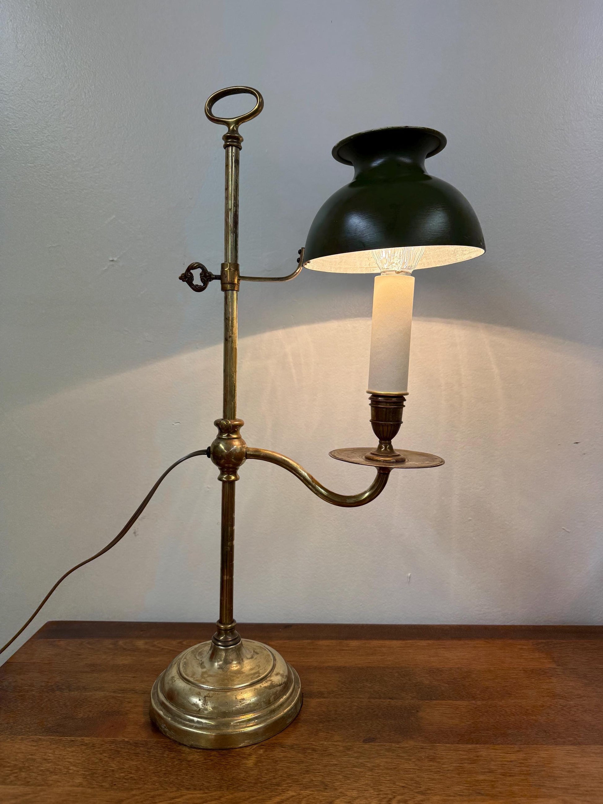 Refurbished Vintage Brass Student Lamp