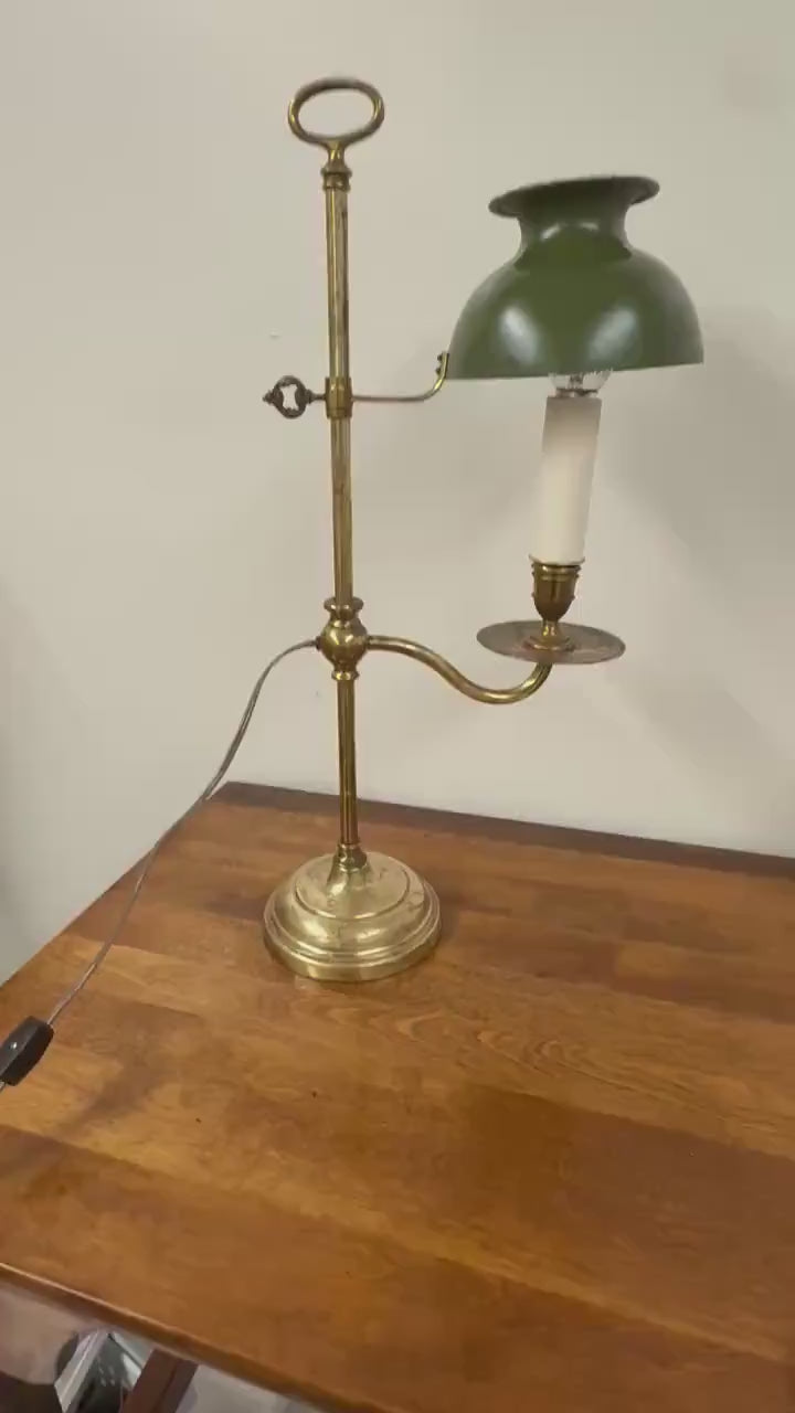 Refurbished Vintage Brass Student Lamp