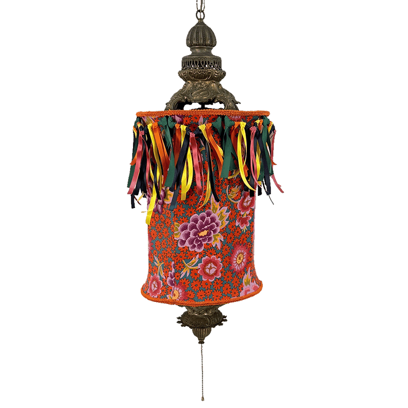 Festive Swag Lamp Covered in Kaffe Fassett Cotton