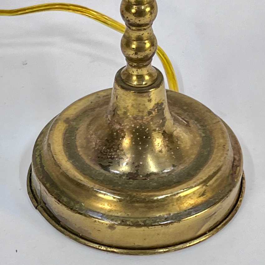 Small Red Glass and Brass Lamp