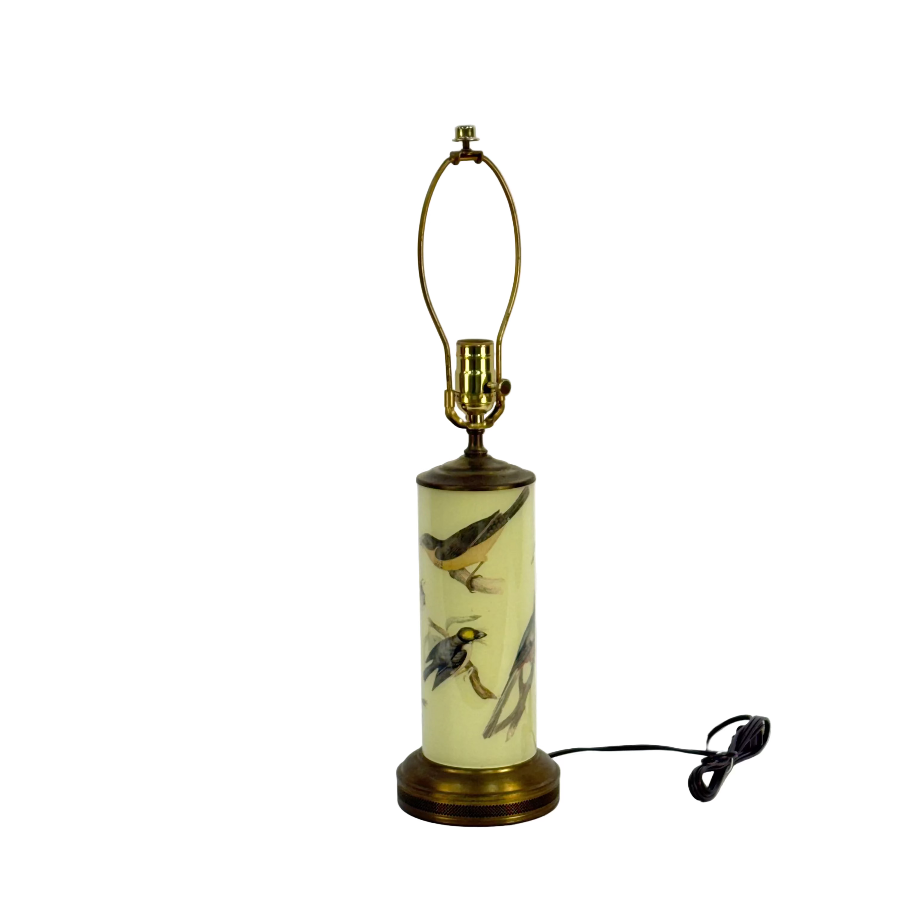 Reverse Decoupage Birds Lamp
