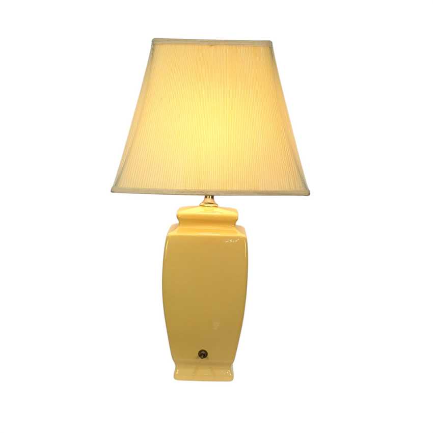 Set of 3 Yellow Ceramic Table Lamps | Matching Ginger Jar Style Lamps | Butter Yellow Bedroom and Living Room Lighting