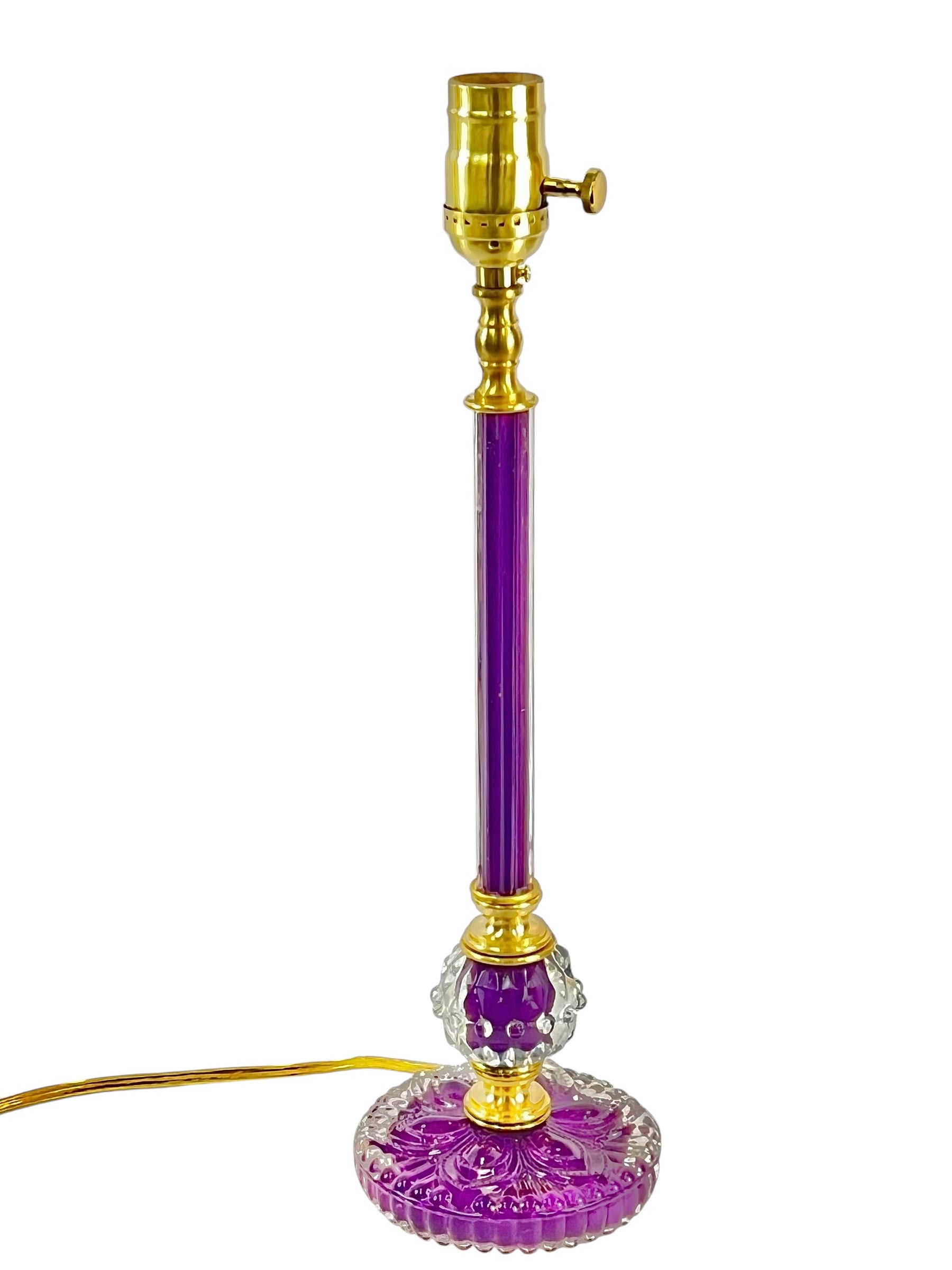 Audrey - Royal Purple Candlestick Lamp