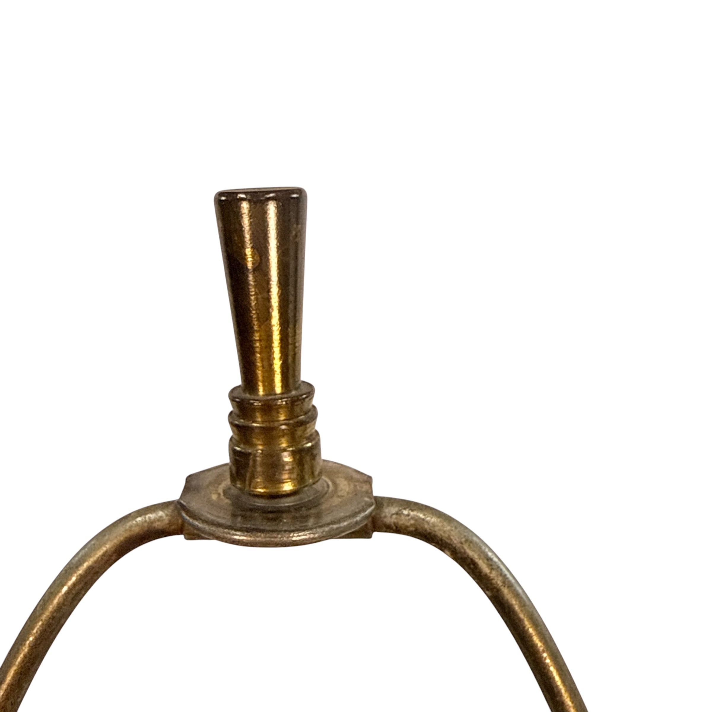 Vintage Mid Century Modern Amber Glass Table Lamp | Brass Tone MCM Lighting