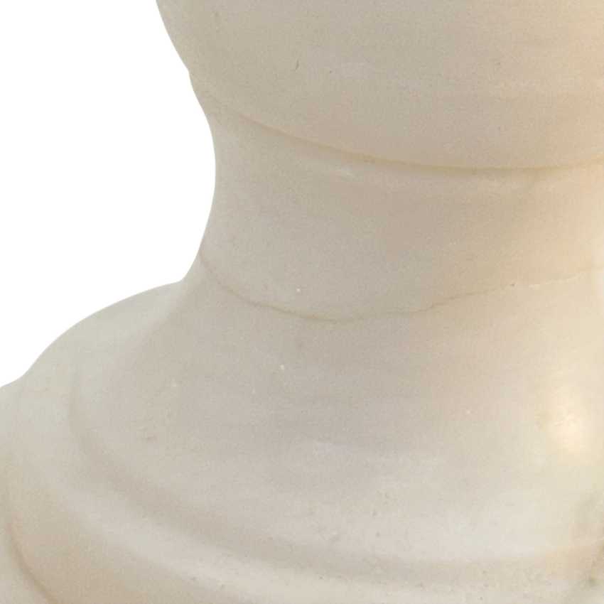 Vintage Carved Alabaster &amp; Marble Table Lamp Floral Urn 25” Restored