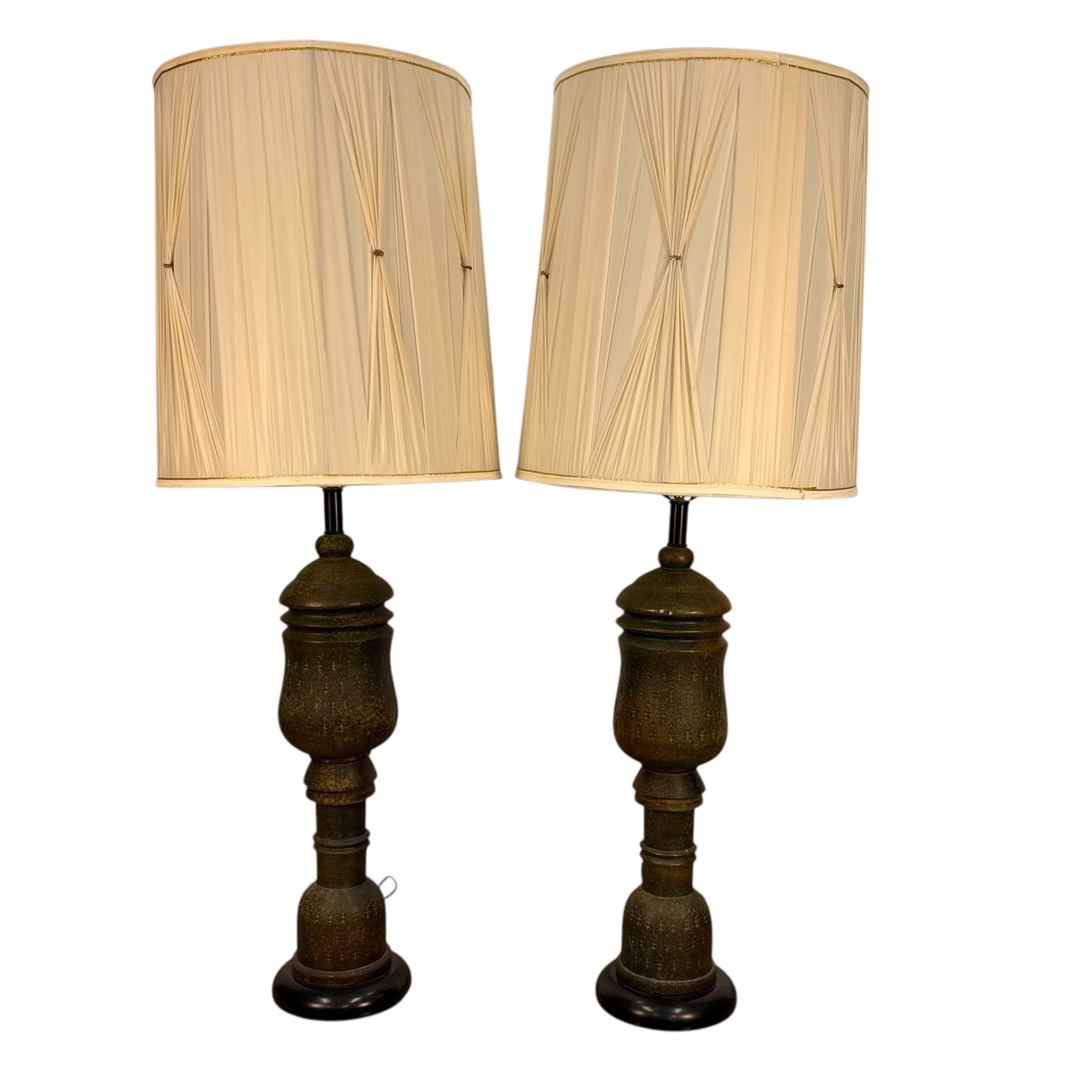 Aldo Londi for Bitossi Lamps Pair 6624 | Vintage Italian Ceramic Table Lamps | Mid Century Modern MCM Lighting