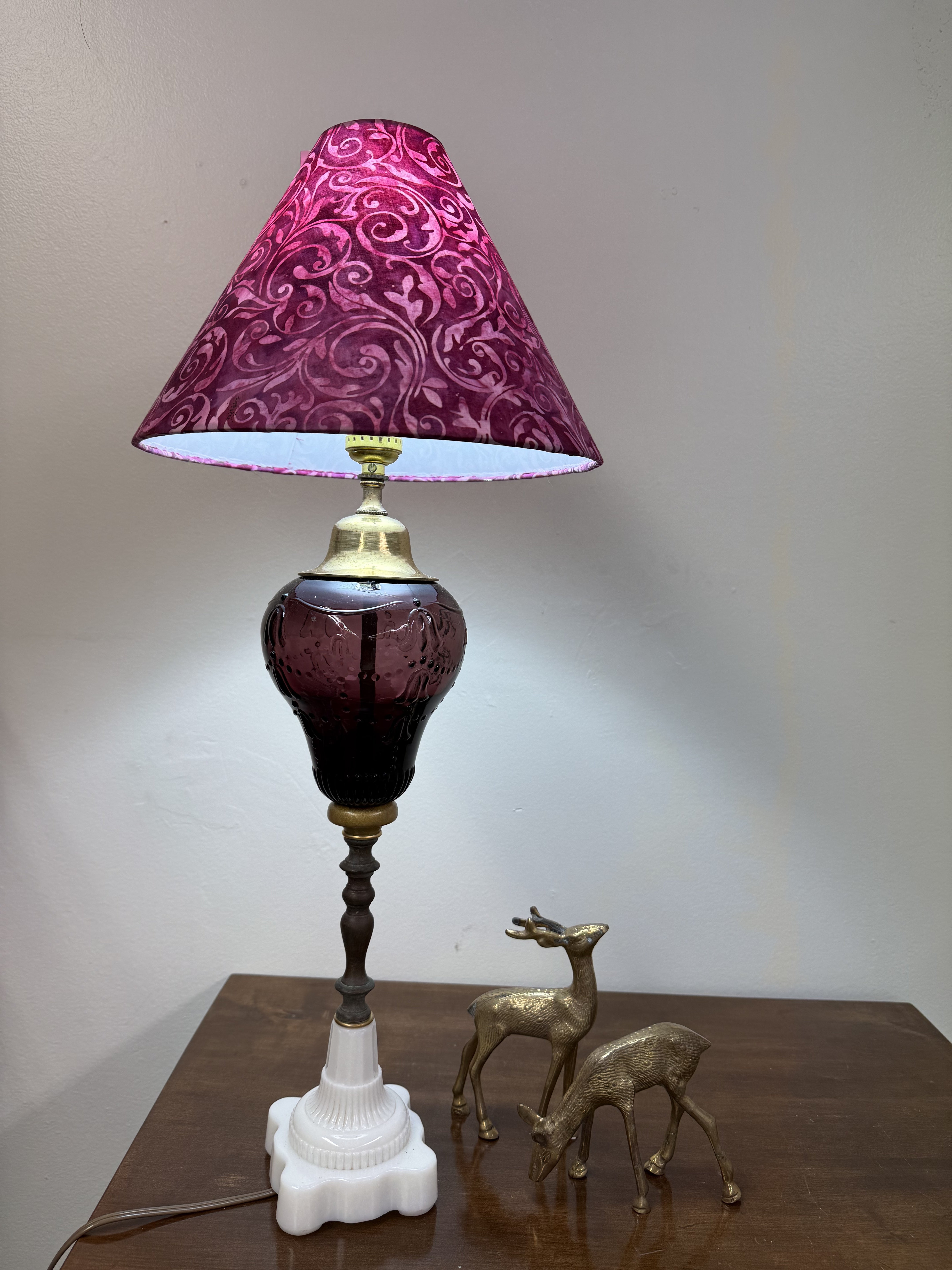 Amethyst Glass Custom Built Lamp