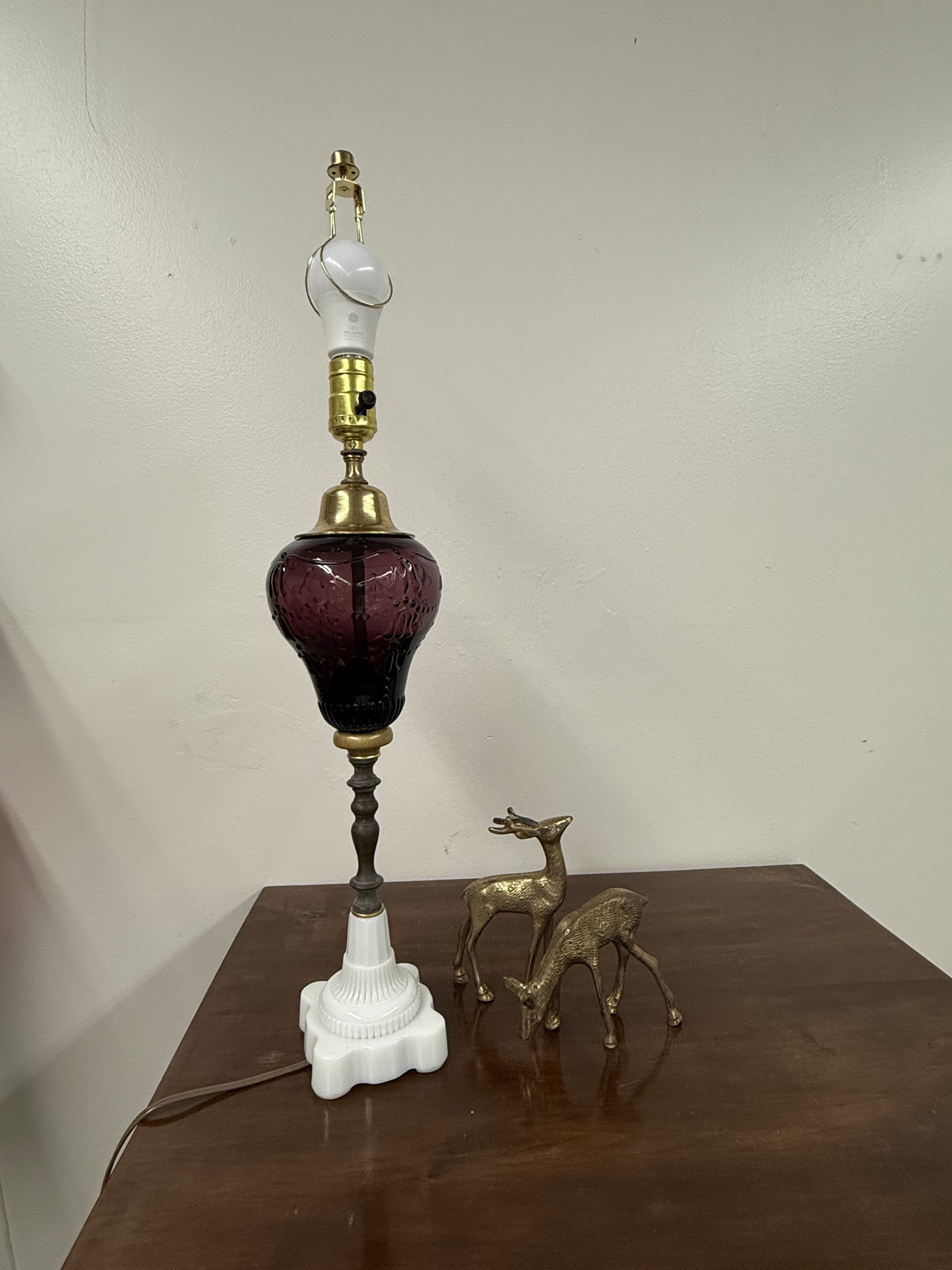 Amethyst Glass Custom Built Lamp
