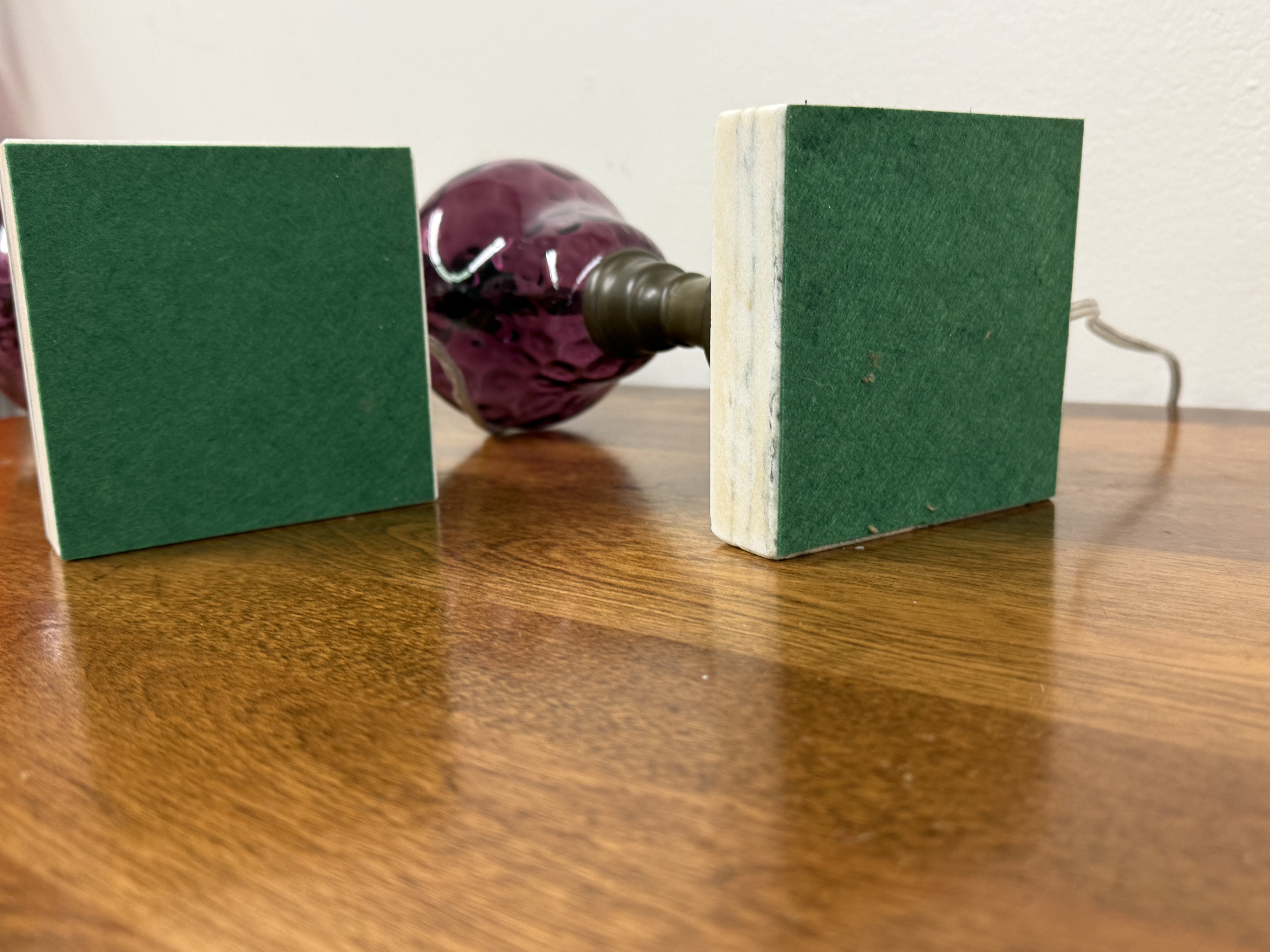 PAIR of Amethyst Glass Lamps