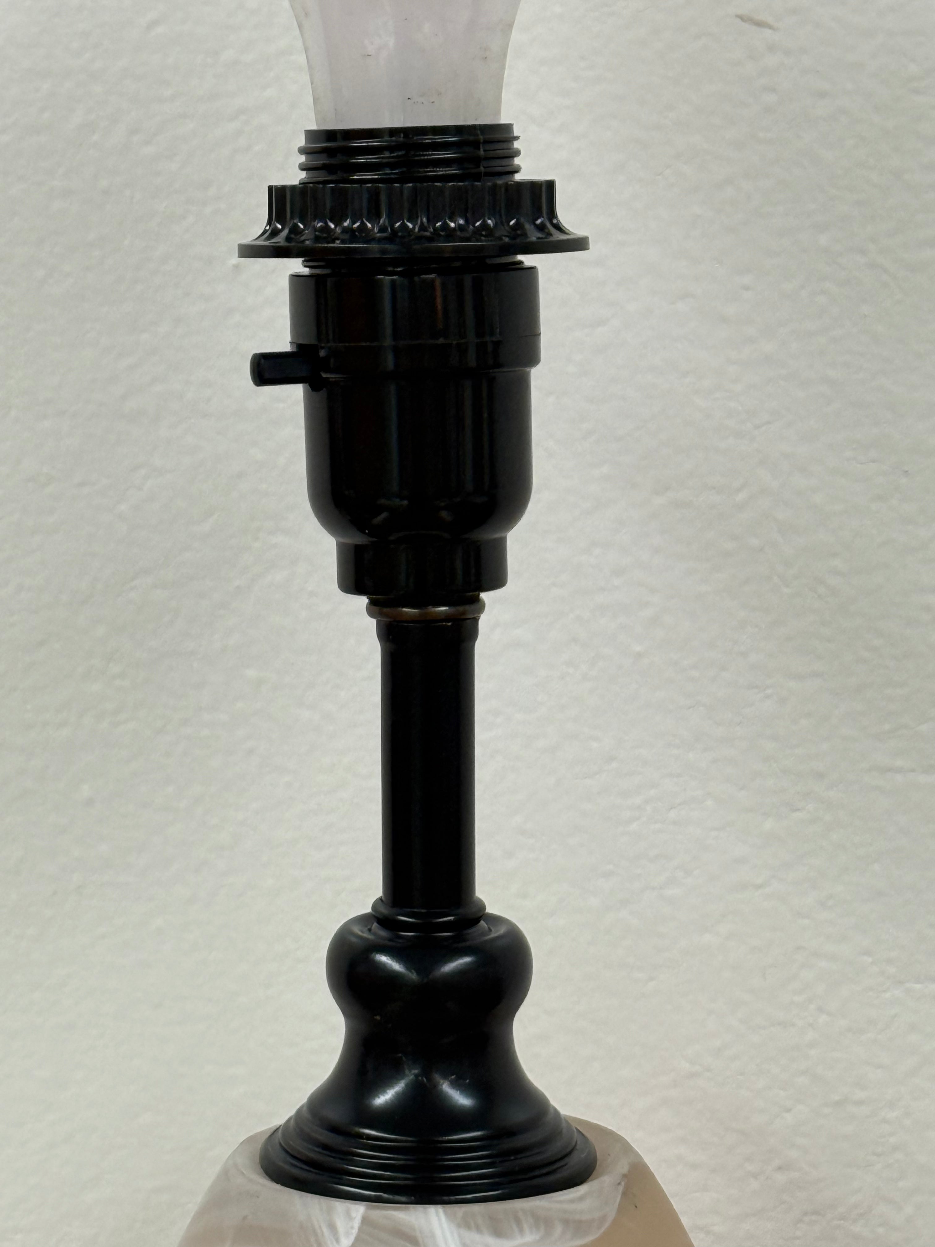 Art Glass Lamp in Blue, Sandy Brown and White