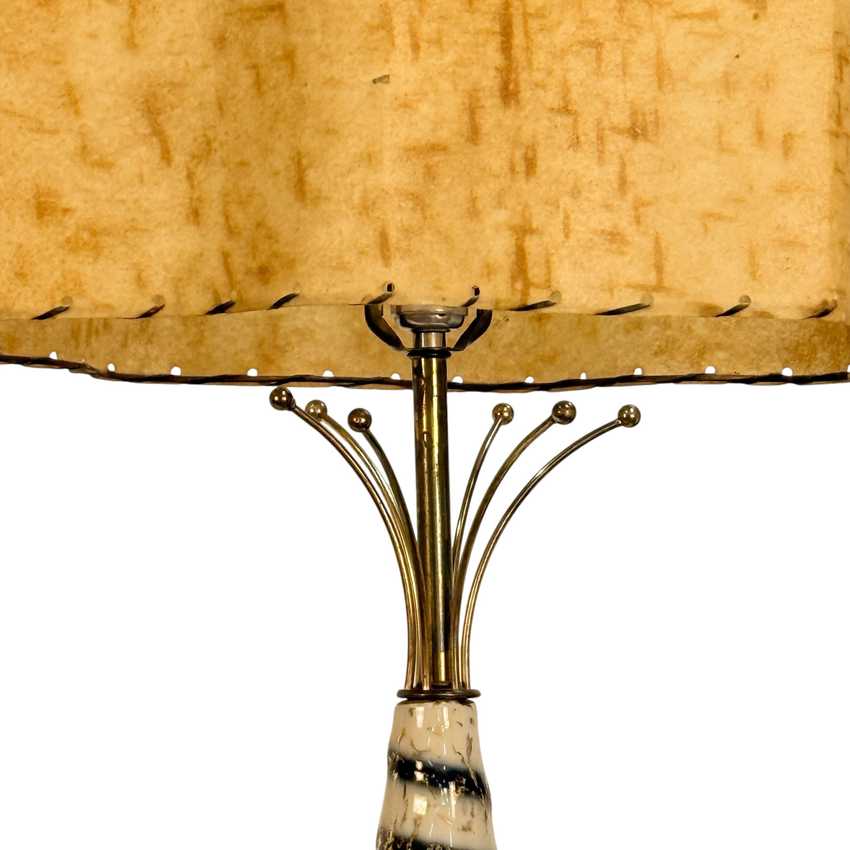 Atomic Swirl Lamp Pair, Mid Century Decorative Table Lamp Pair, Retro Space Age Atomic Lighting Pair, Fiberglass Shades