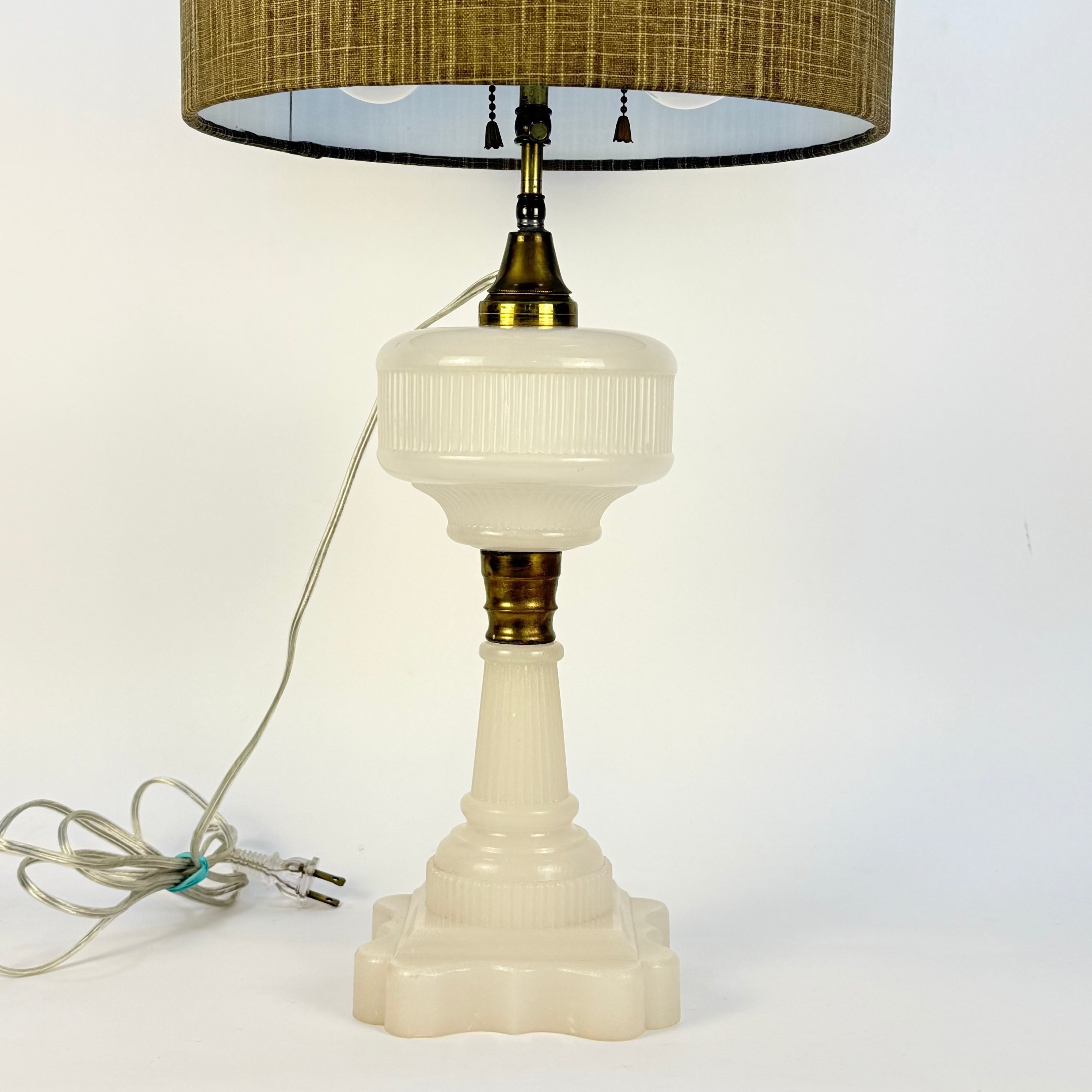 Atterbury Rand Rib Electrified Oil Lamp