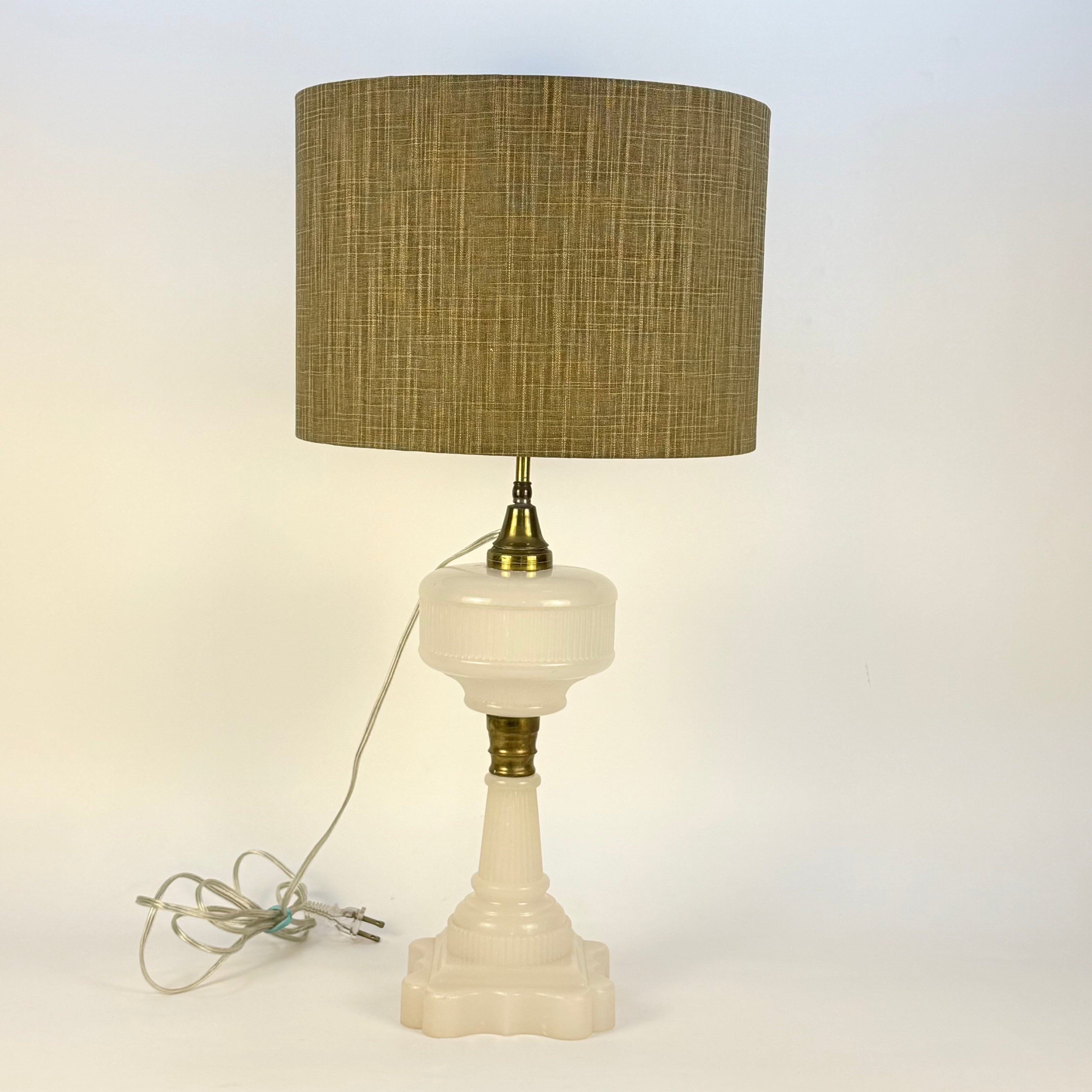 Atterbury Rand Rib Electrified Oil Lamp