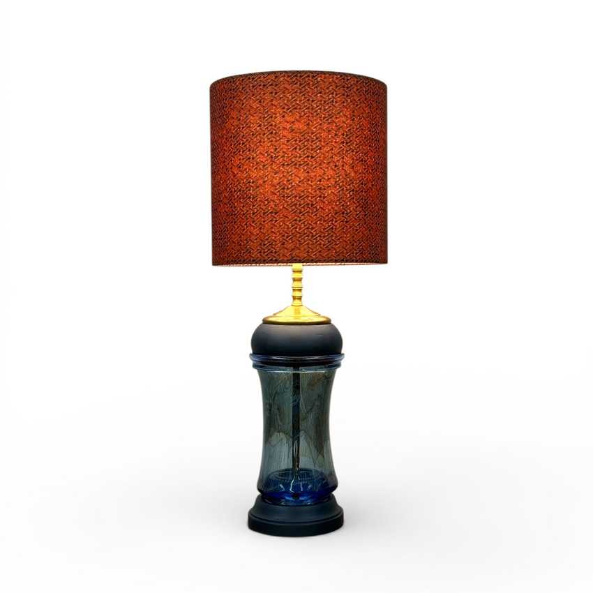 Blue Art Glass Vase Lamp