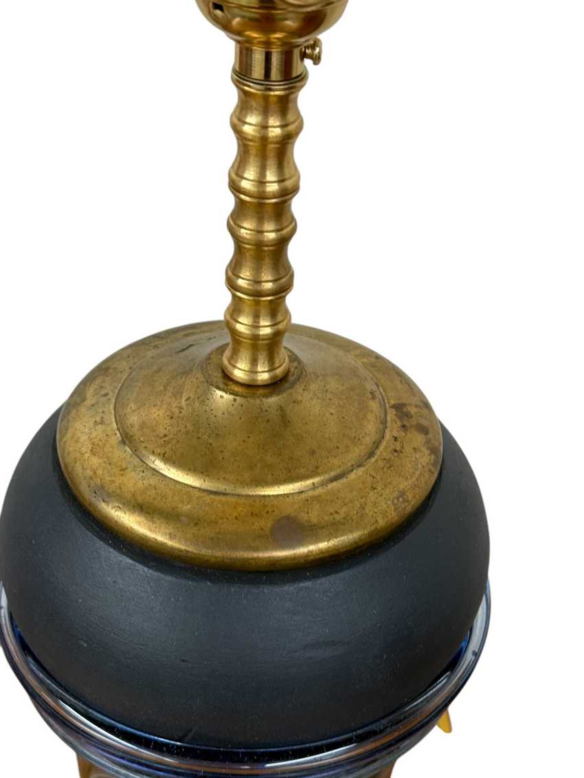 Blue Art Glass Vase Lamp
