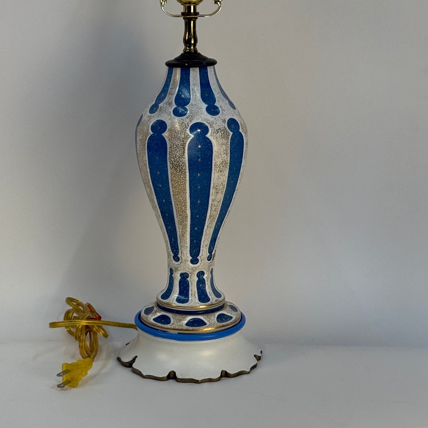 French Blue Opaline Lamp