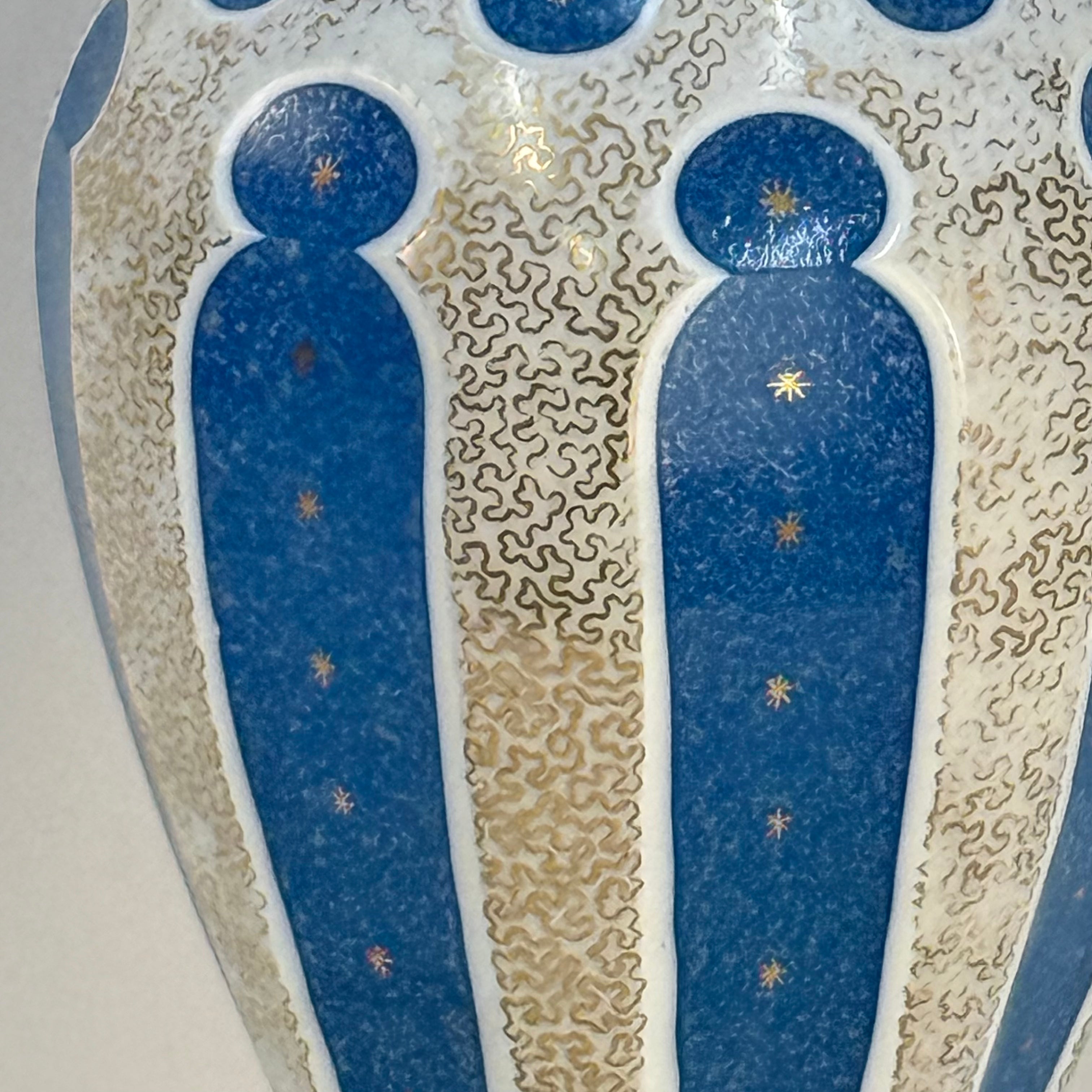 French Blue Opaline Lamp