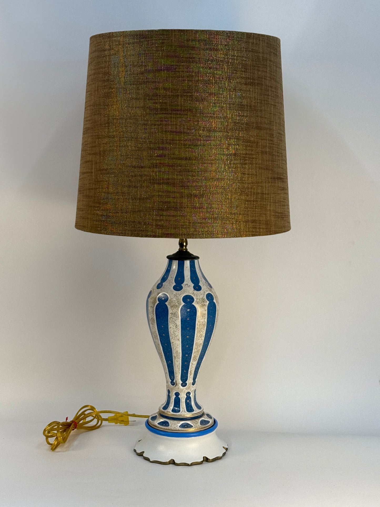 French Blue Opaline Lamp