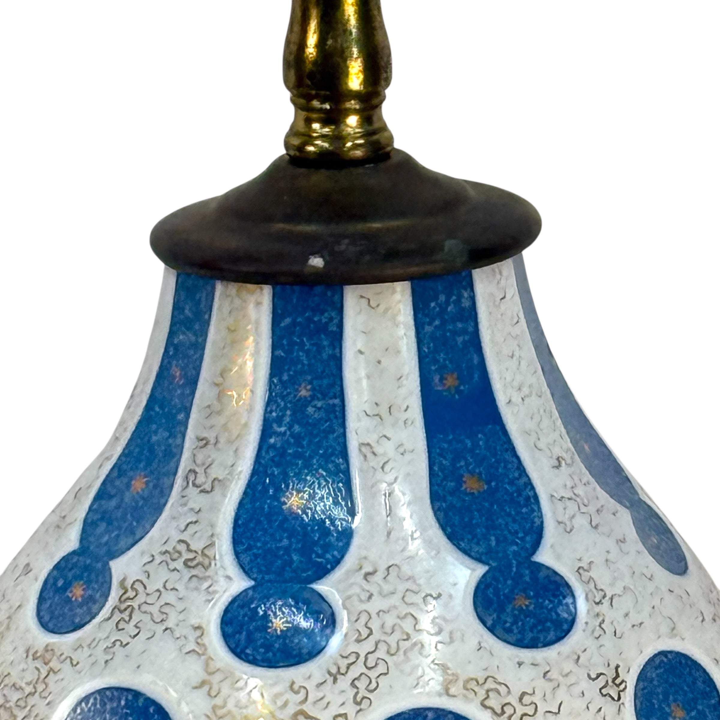 French Blue Opaline Lamp