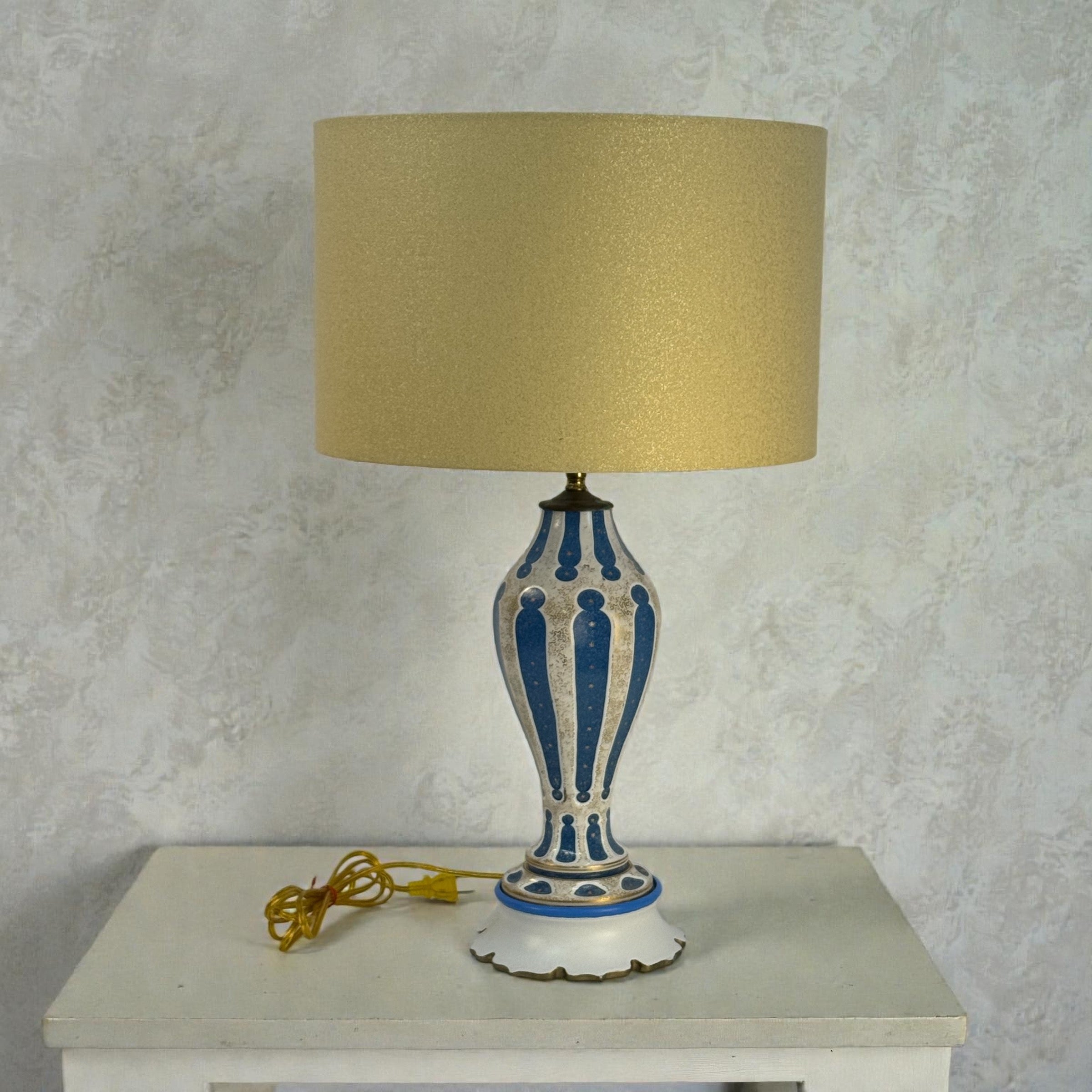 French Blue Opaline Lamp