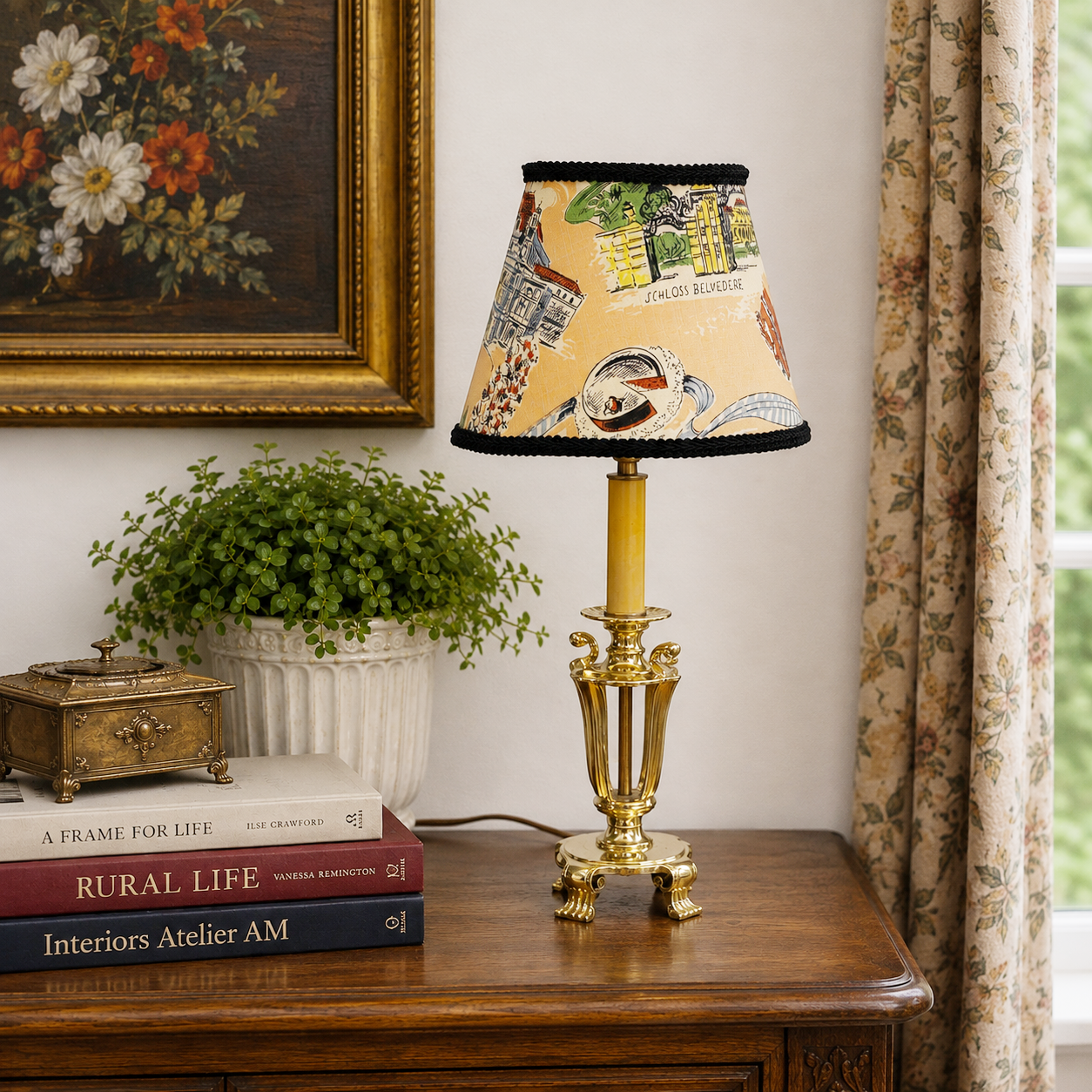 Vintage Brass Candlestick Table Lamp | Hollywood Regency Accent Lamp | 20" Brass Lamp