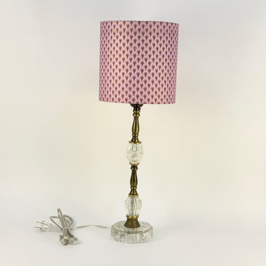 Brass with Vintage Glass Custom Built Lamp