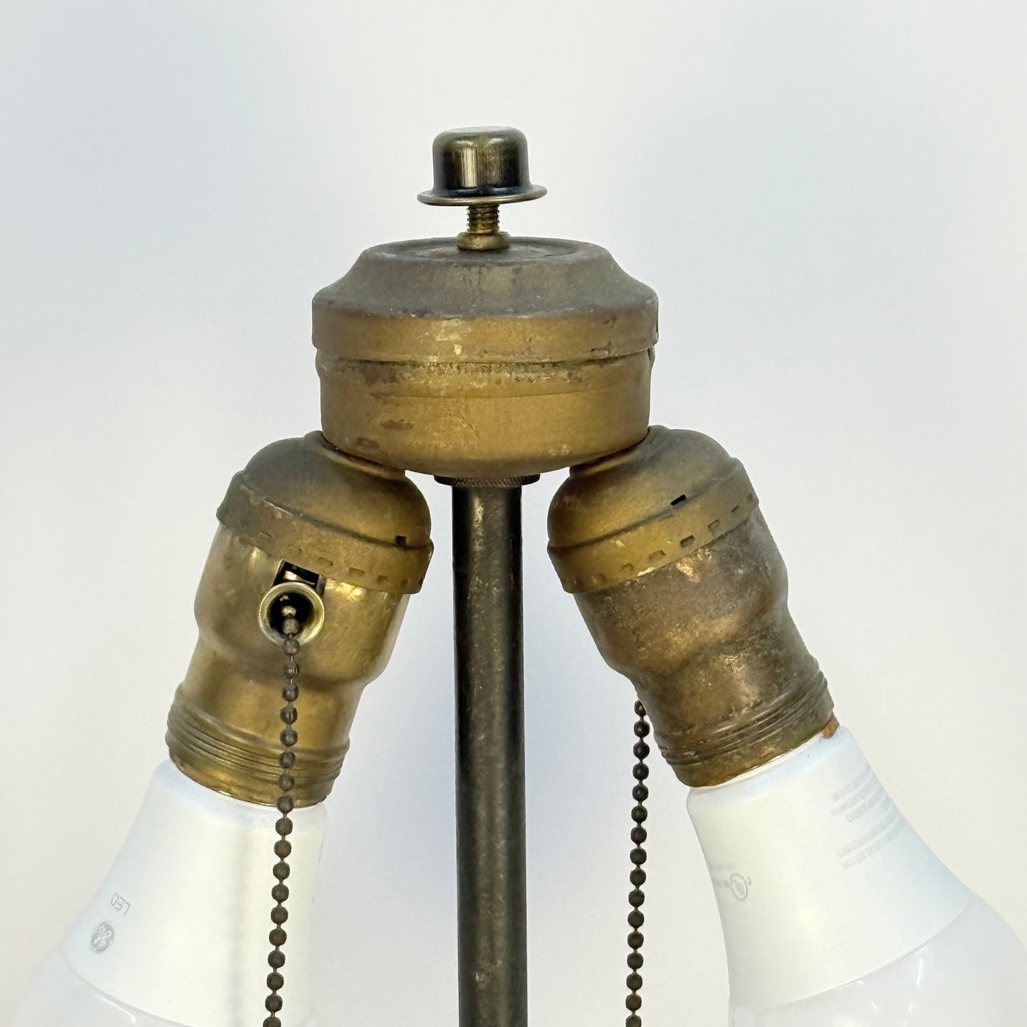 Brown Asian Ceramic Lamp with Cherry Blossoms