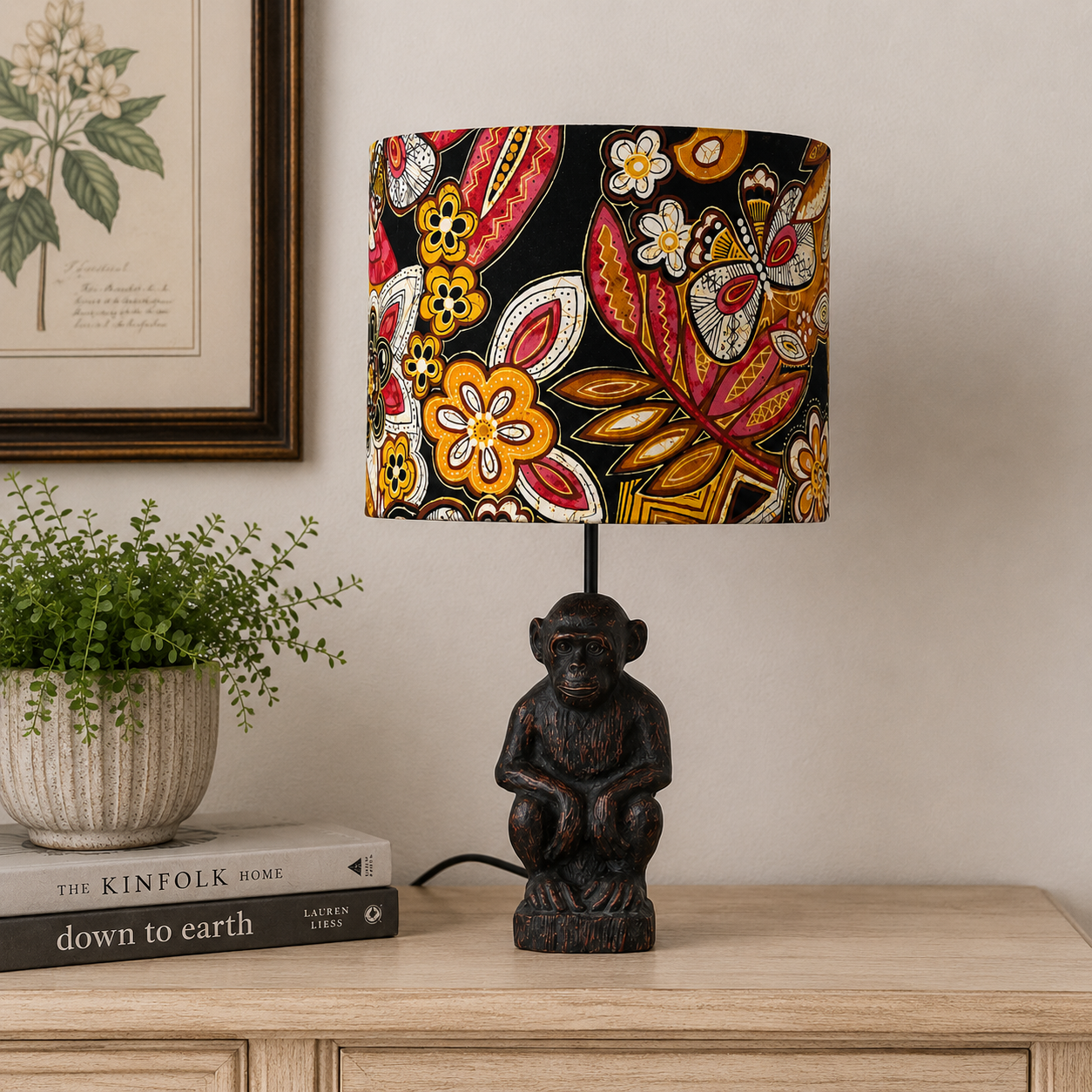 Handmade Colorful Floral Drum Lampshade | Bold Cotton Flower Shade | Multiple Sizes Available | Maximalist Home Decor | Custom Lampshade