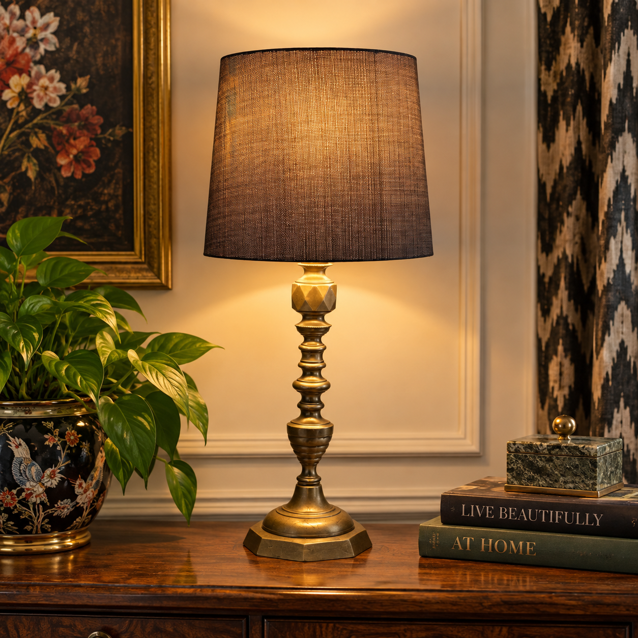 Custom Japanese Oshima Tsumugi Silk Empire Lampshade Vintage 100% Silk Fabric Small or Medium Size