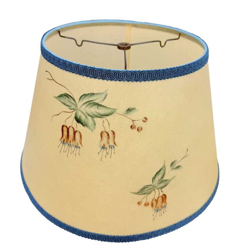 Vintage Chilean Bell Flower Table Lamps Pair with Original Fiberglass Shades | 28” Floral Lamps