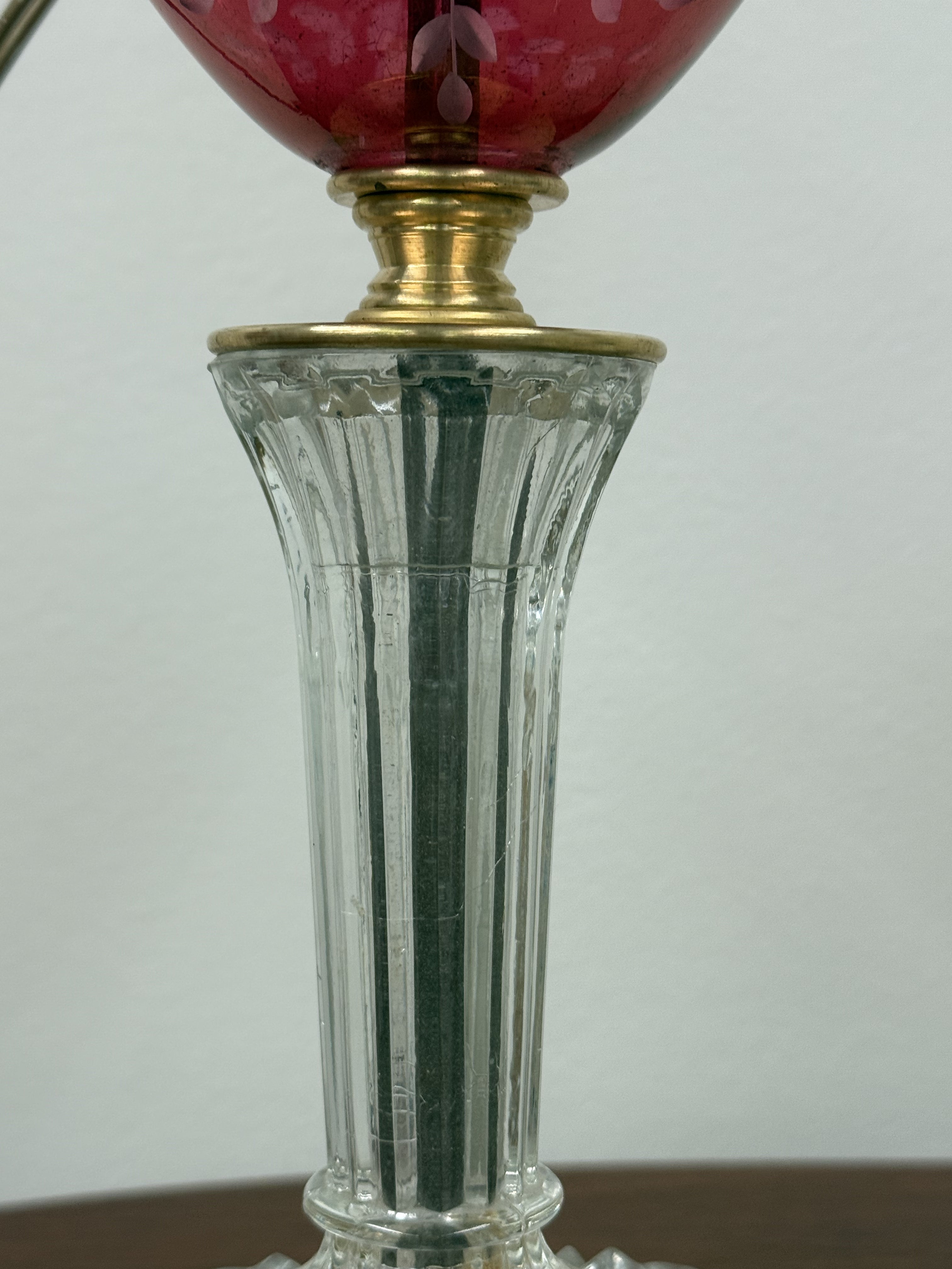 Custom Built Cranberry Glass Lamp