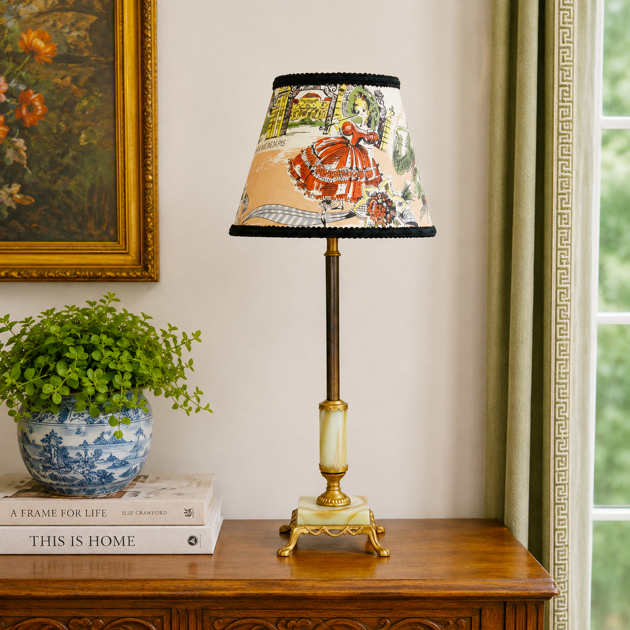 Custom Built Uranium Glass Table Lamp | Upcycled Vintage Lamp | Glows Under Black Light | One of a Kind Accent Lamp