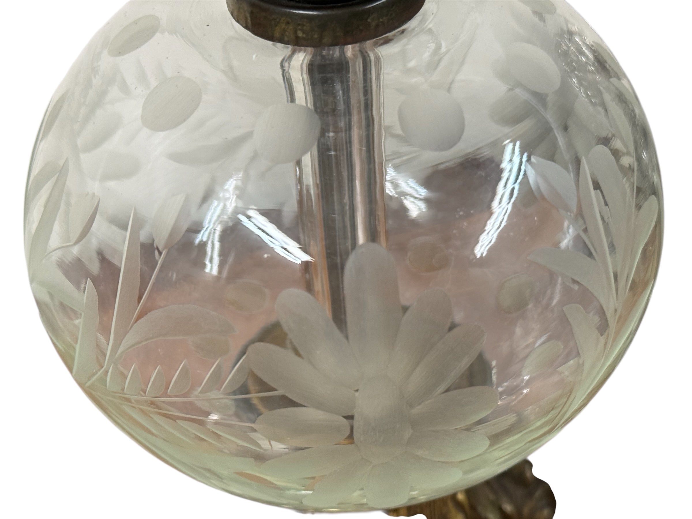 Etched Glass Tall Lamp