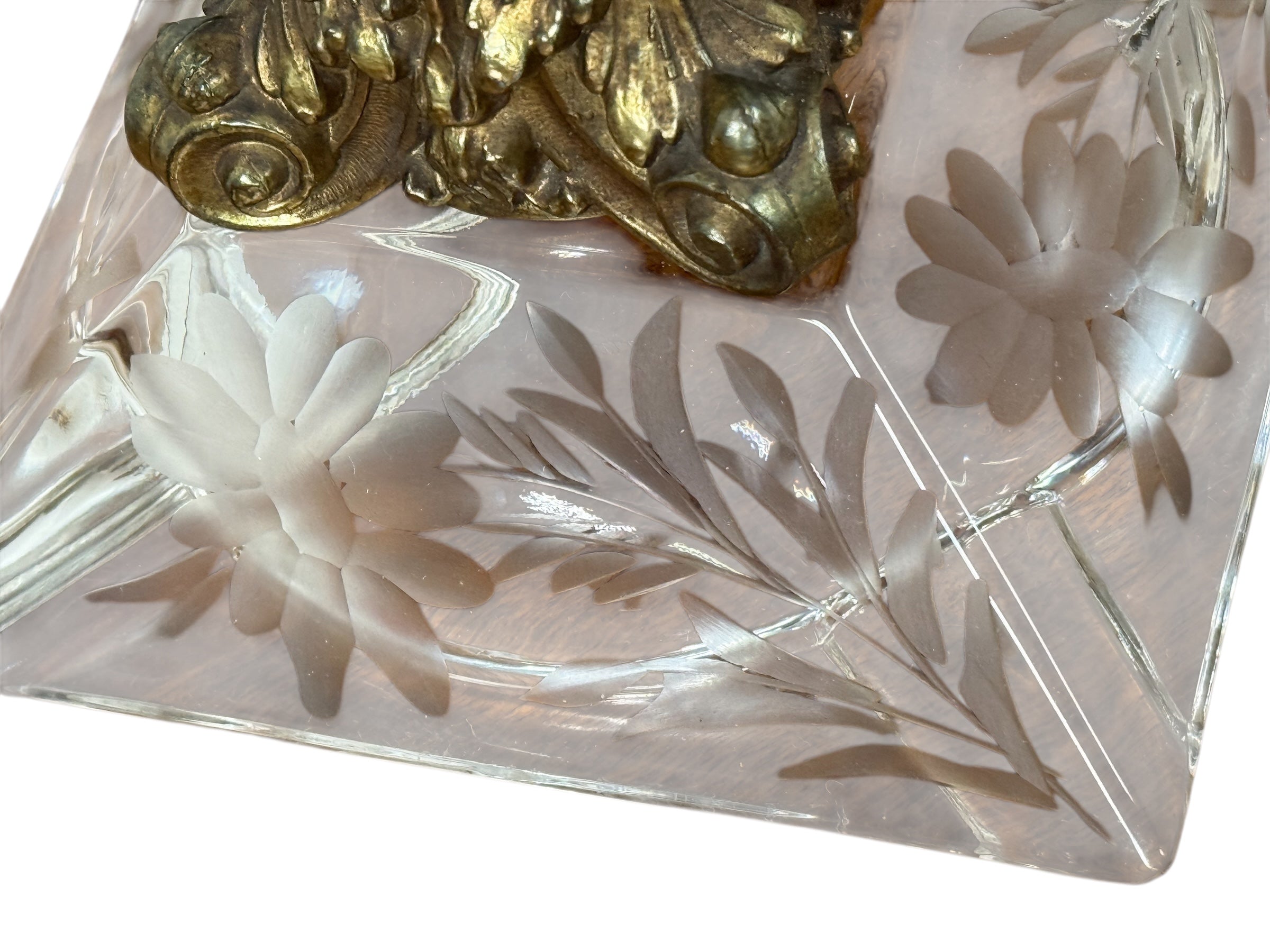 Etched Glass Tall Lamp