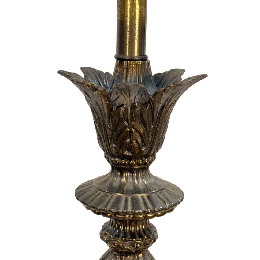 Vintage Hollywood Regency Ornate Cast Metal Table Lamp 31” Tall