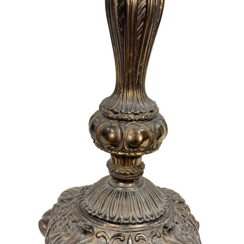Vintage Hollywood Regency Ornate Cast Metal Table Lamp 31” Tall