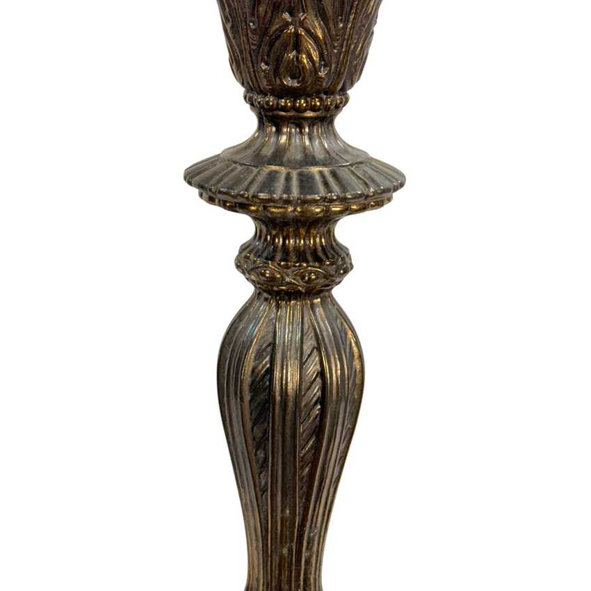 Vintage Hollywood Regency Ornate Cast Metal Table Lamp 31” Tall