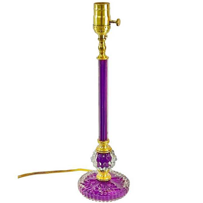 Audrey - Royal Purple Candlestick Lamp