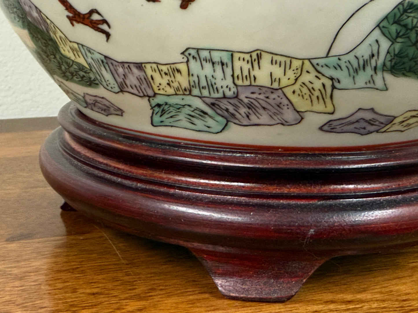 Ginger Jar Lamp with Pheasant and Flowers