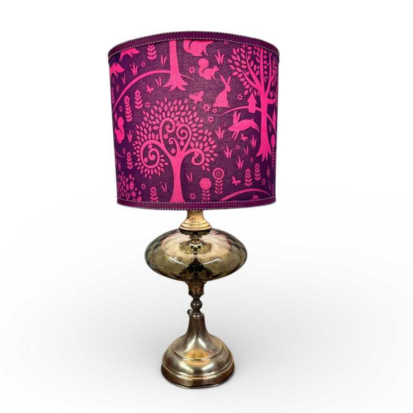 Gray Thumbprint Glass Lamp