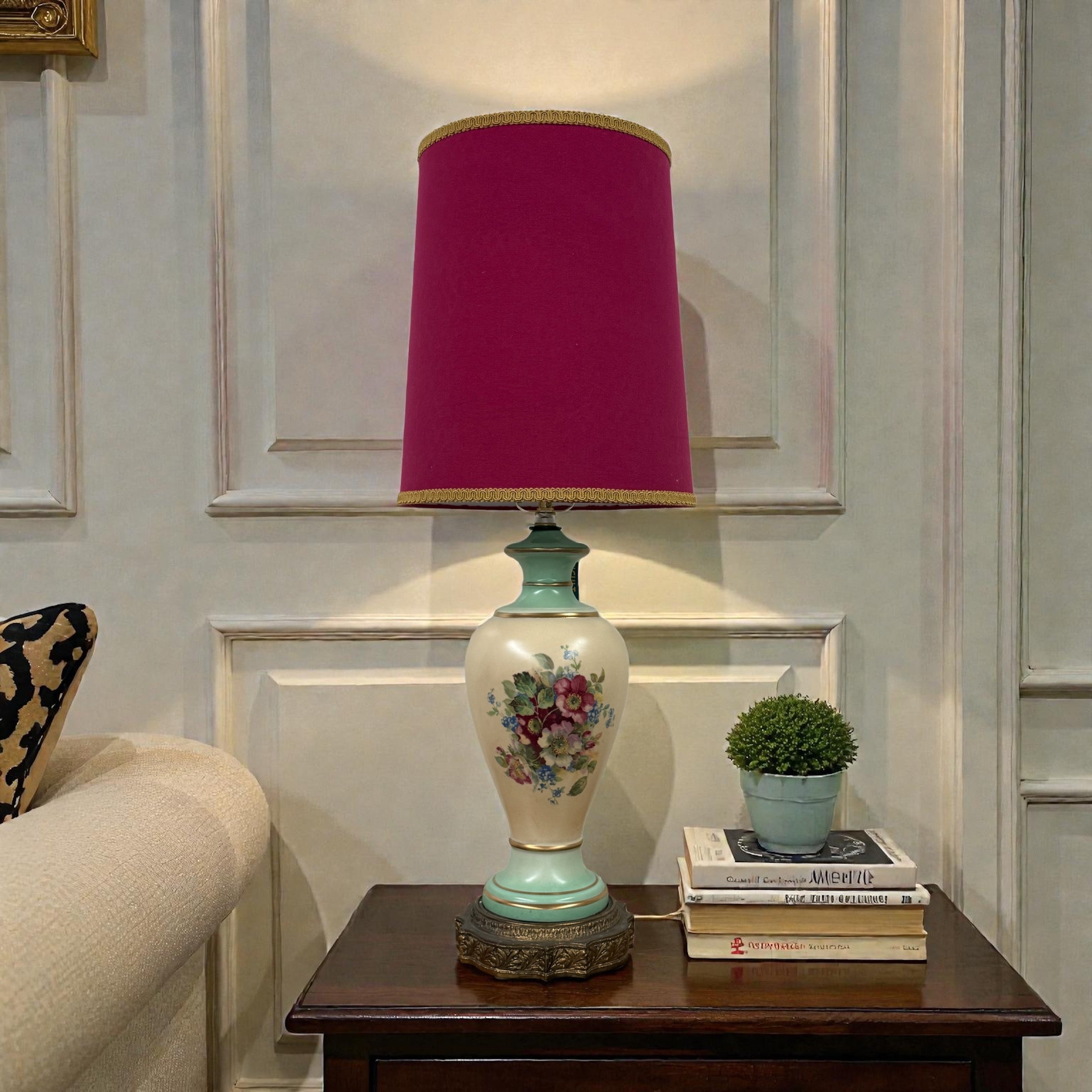 Green Ceramic Urn Lamp