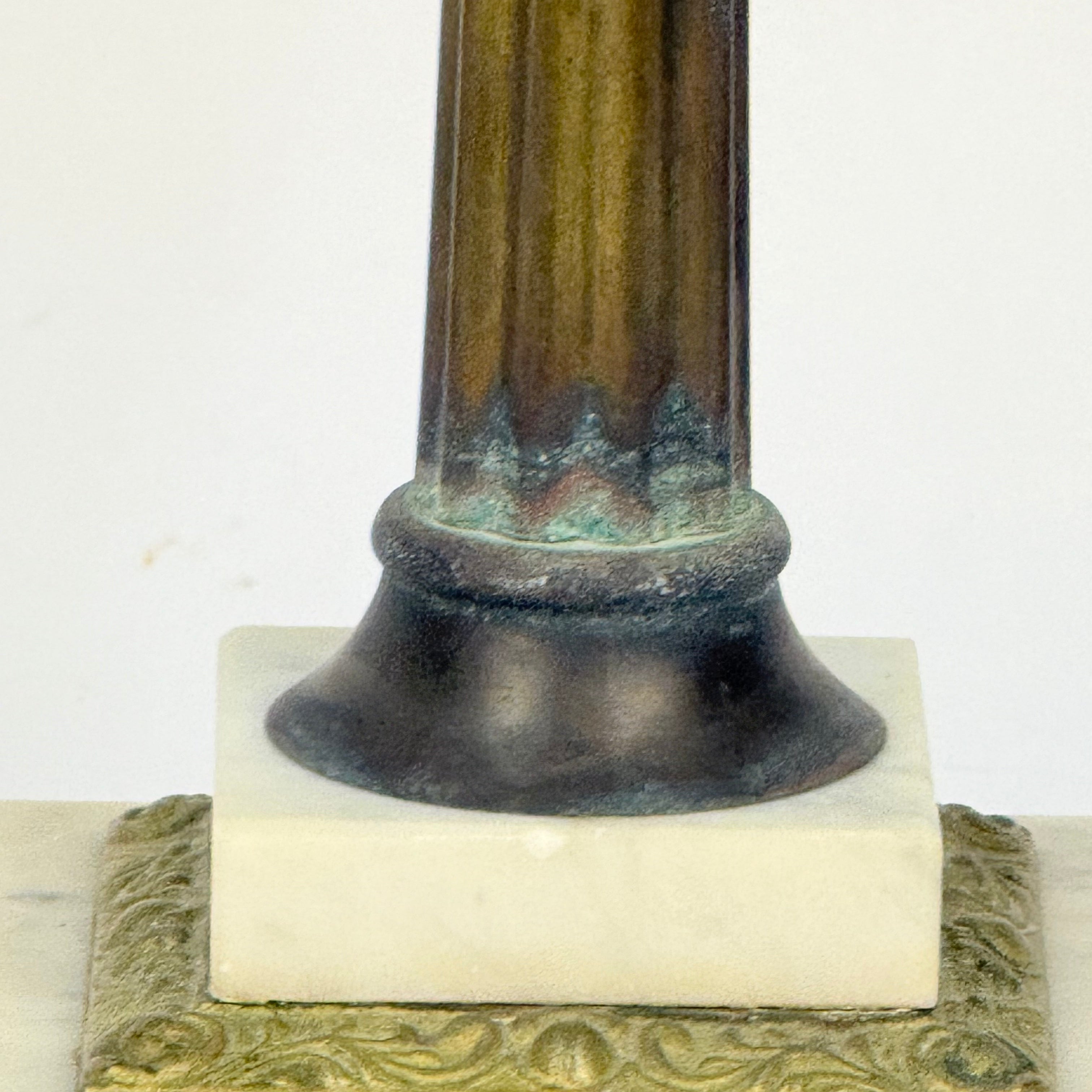 Emerald Green Thumbprint Glass Lamp