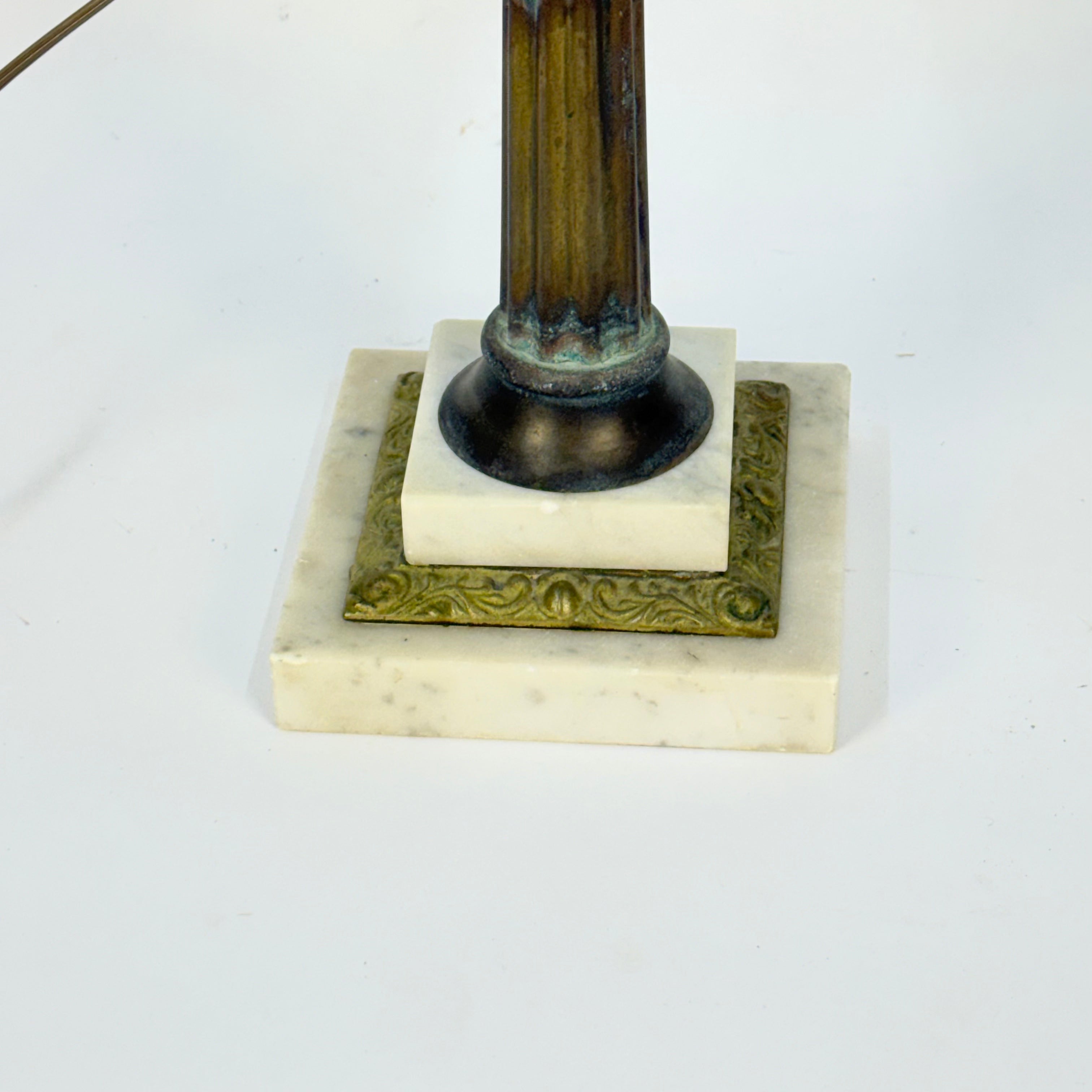 Emerald Green Thumbprint Glass Lamp