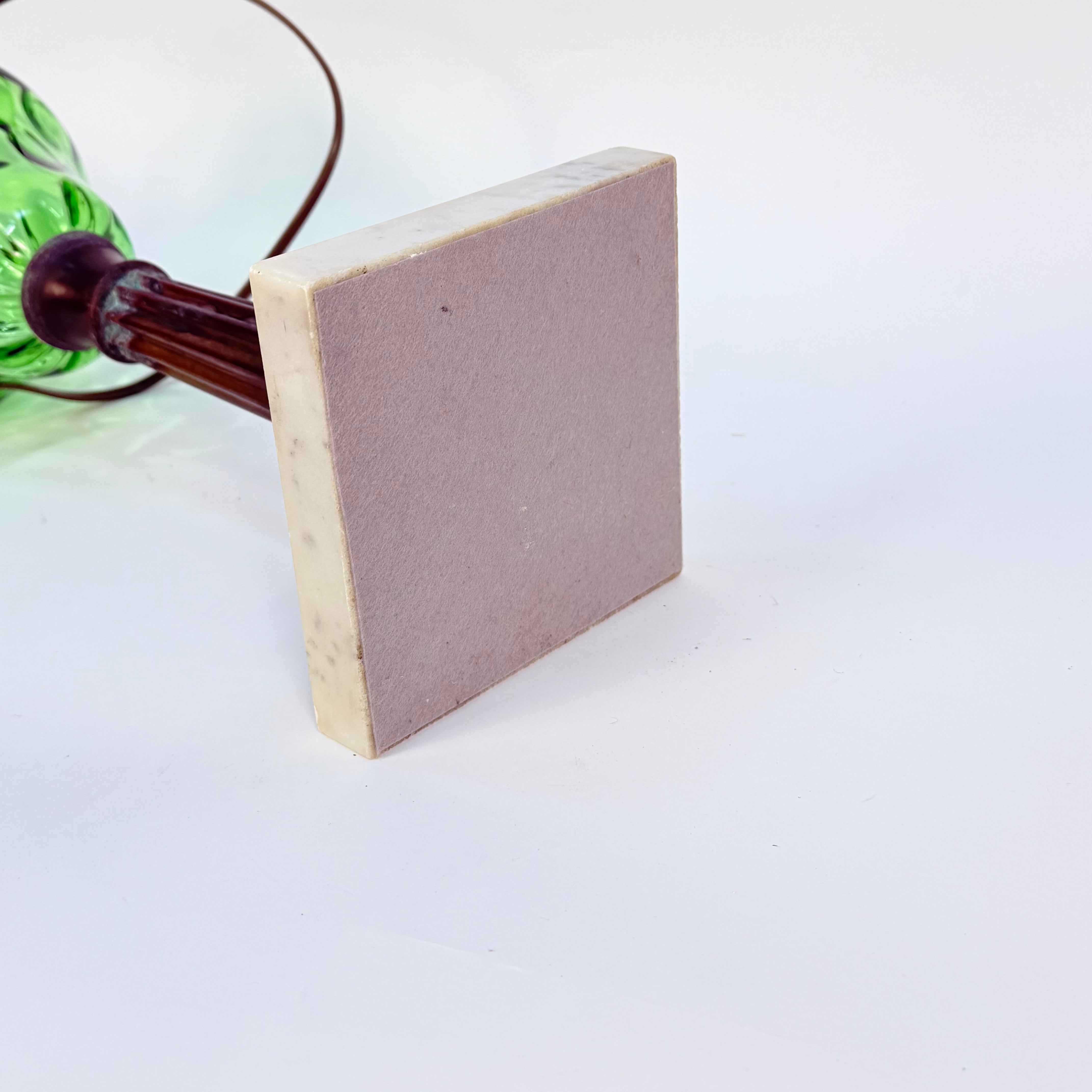 Emerald Green Thumbprint Glass Lamp