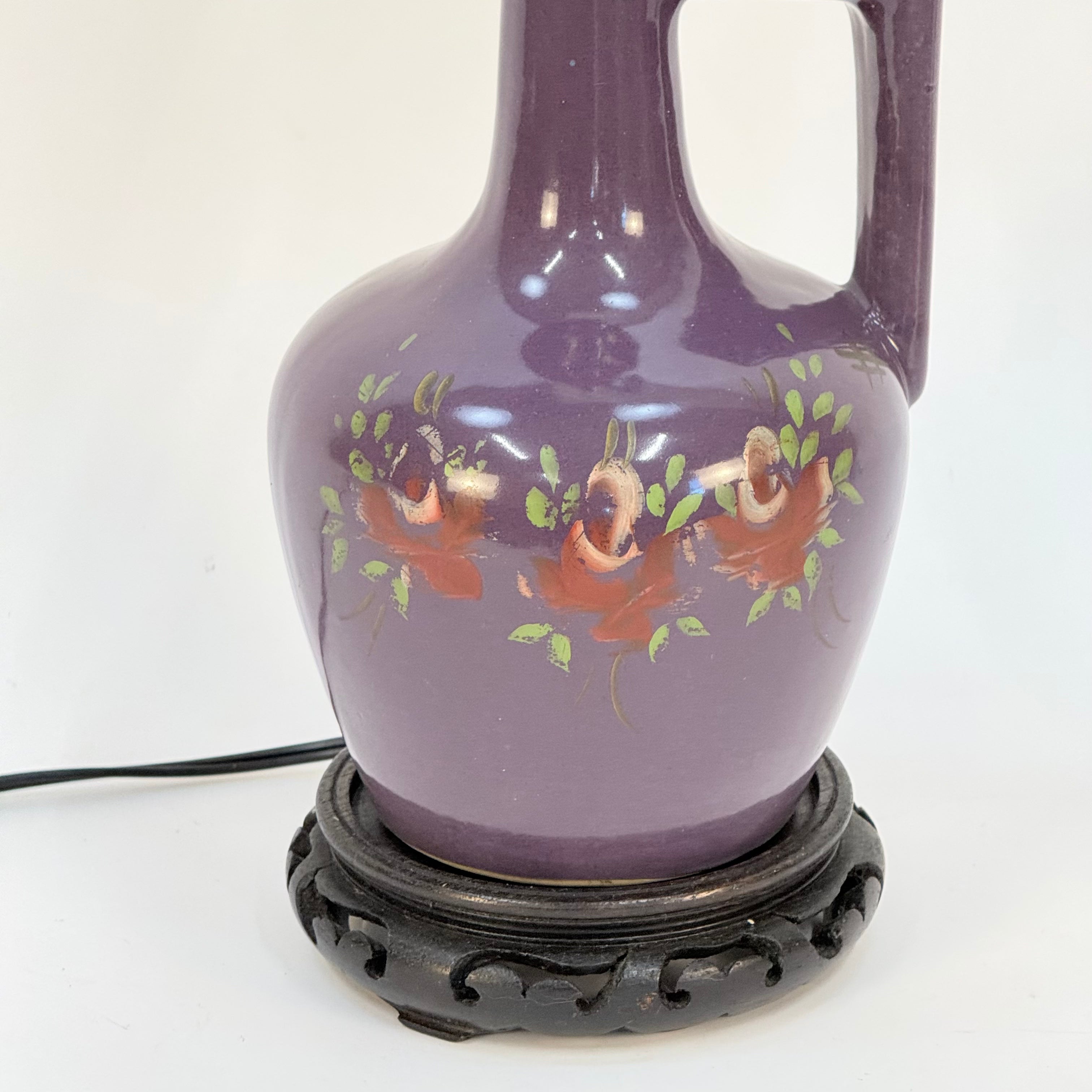 Hand Painted Purple Jug Lamp