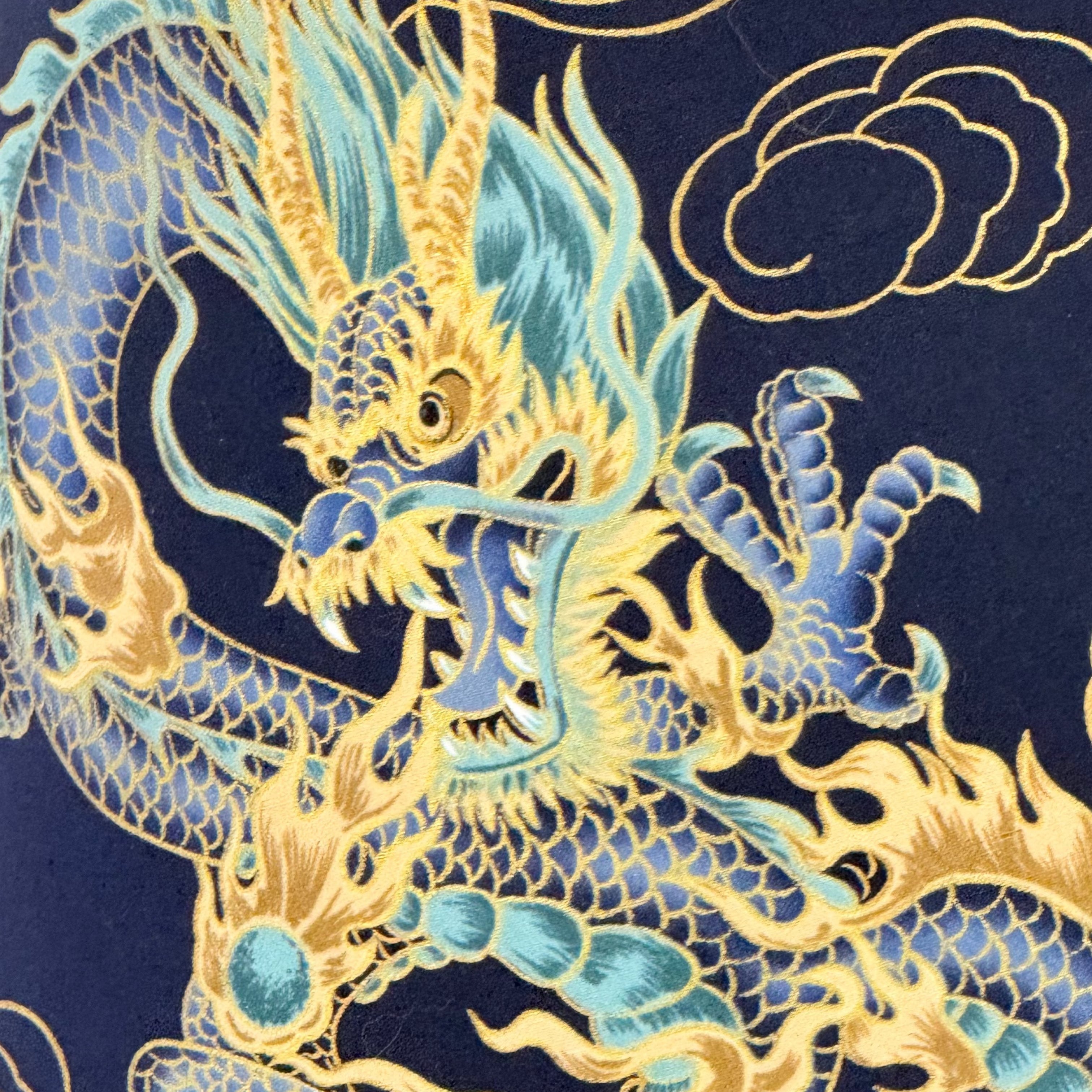Navy Dragons with Gold Accents - 12 inch Medium Empire Shade