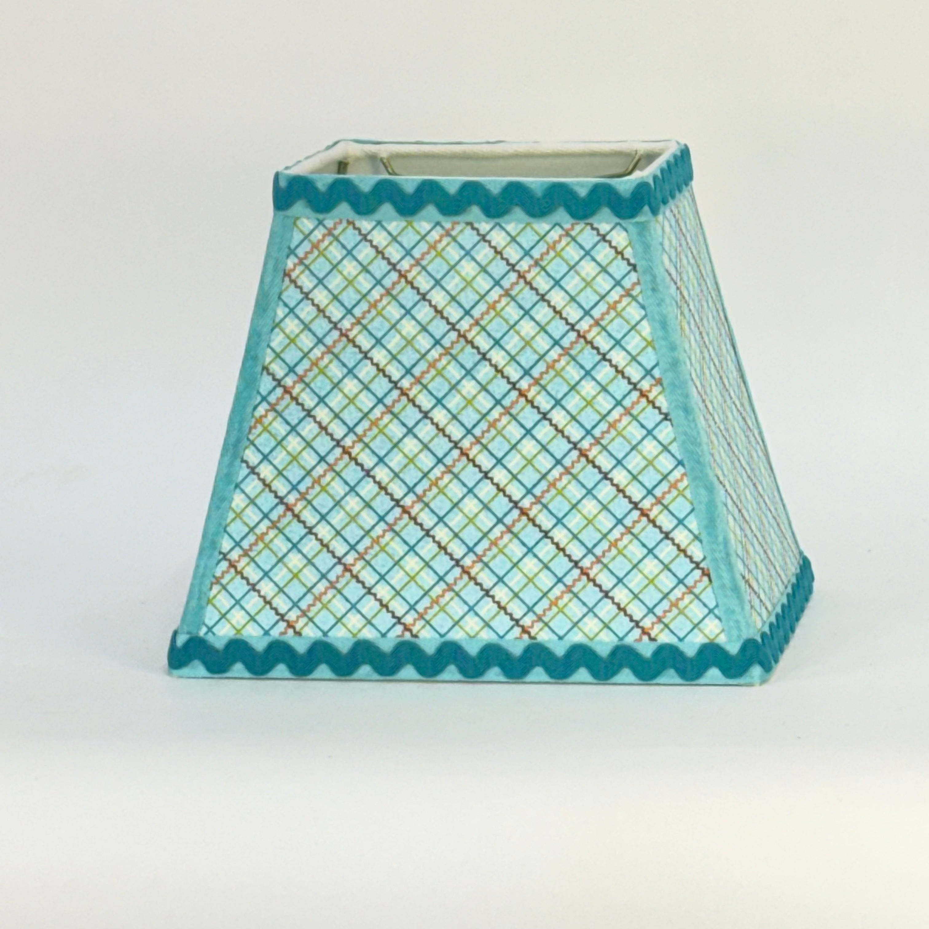 Turquoise Rick Rack - 10.5 inch Rectangular Lampshade