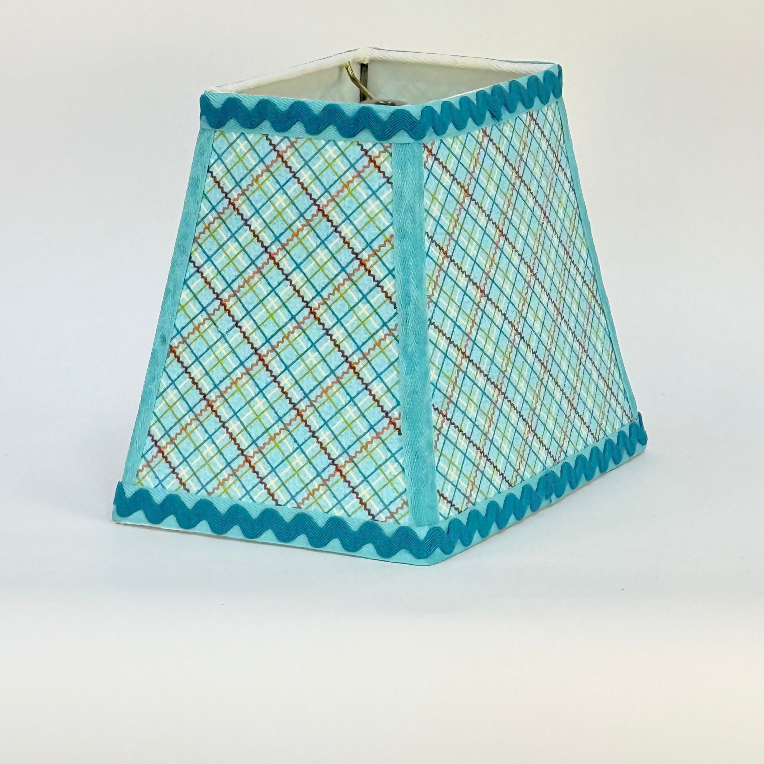 Turquoise Rick Rack - 10.5 inch Rectangular Lampshade